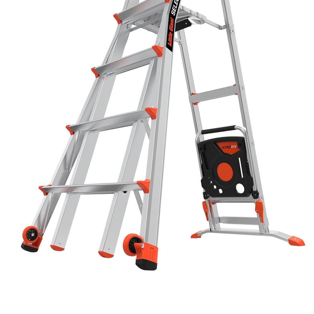 Escalera telescópica Little Giant Ladders Select Step M6 de 10 pies (14.1 pies de altura alcanzable) de aluminio Tipo 1A - Capacidad de carga de 300 lb.