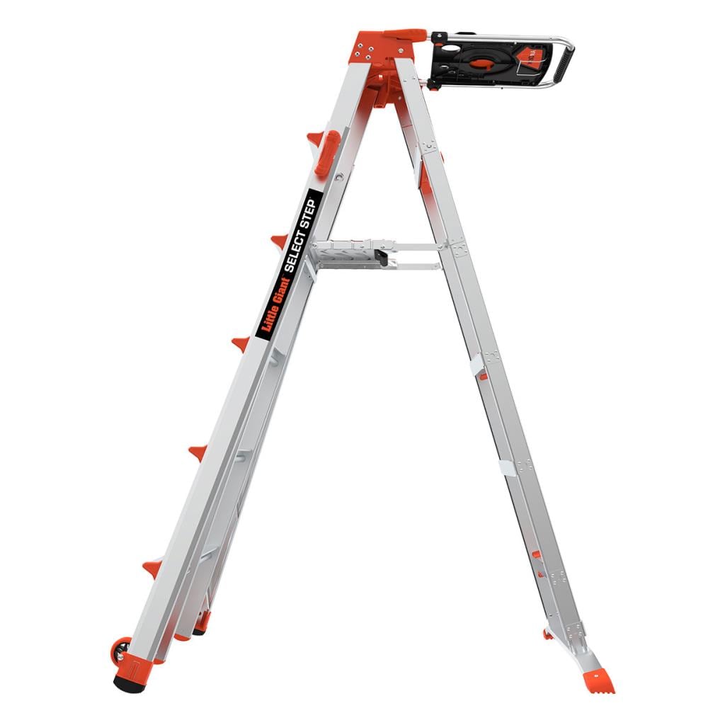Escalera telescópica Little Giant Ladders Select Step M6 de 10 pies (14.1 pies de altura alcanzable) de aluminio Tipo 1A - Capacidad de carga de 300 lb.