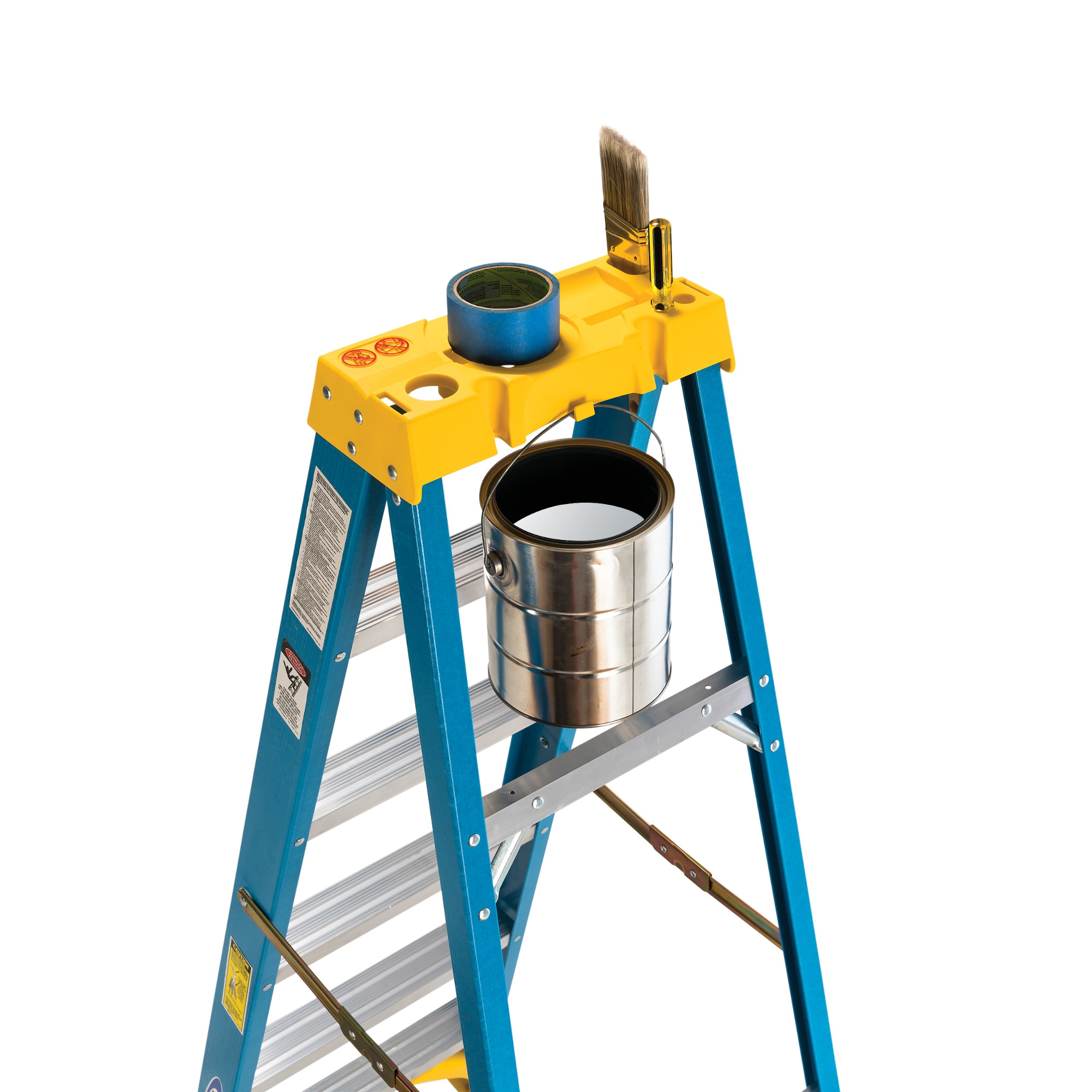 Escalera de fibra de vidrio tipo 1 Werner 6000 de 8 pies (12 pies de altura alcanzable) con capacidad de carga de 250 libras, modelo 6008
