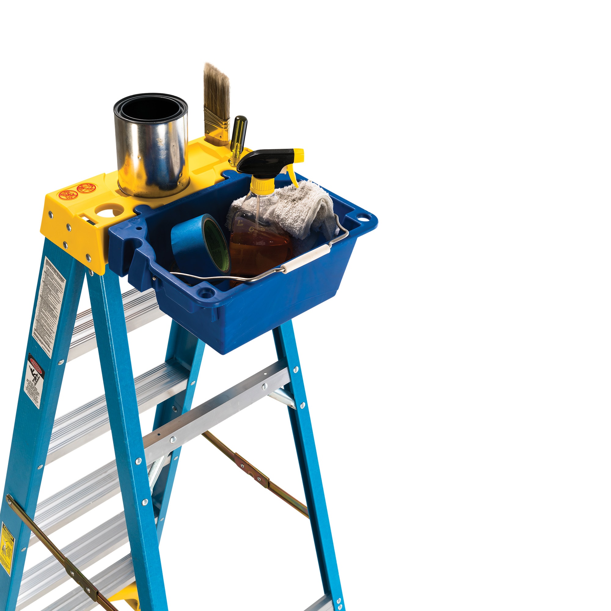 Escalera de fibra de vidrio tipo 1 Werner 6000 de 8 pies (12 pies de altura alcanzable) con capacidad de carga de 250 libras, modelo 6008
