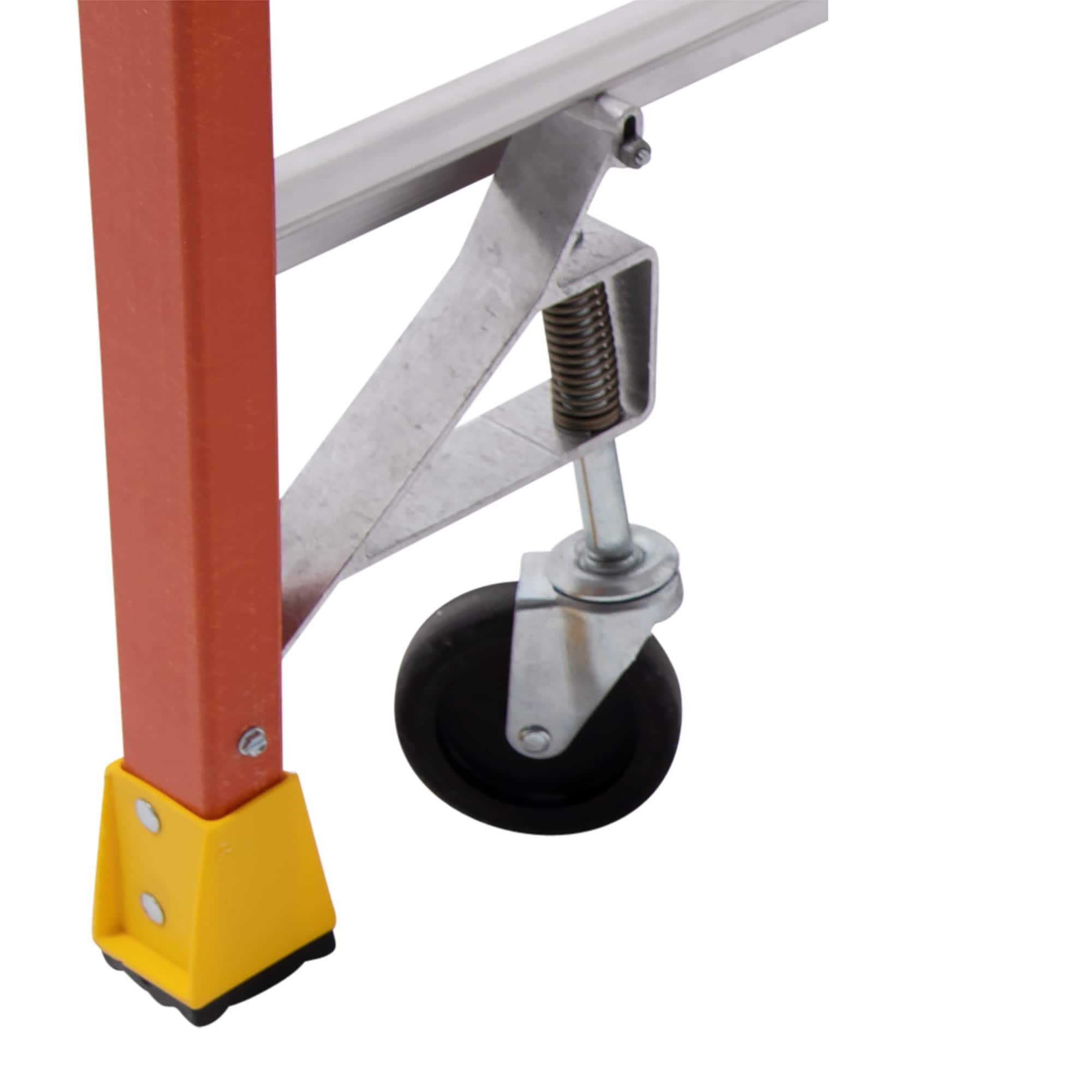 Escalera de podio de fibra de vidrio de 9 pies (alcance de 12 pies) tipo 1A con capacidad de carga de 300 lbs. Escalera de podio PD6206-4C