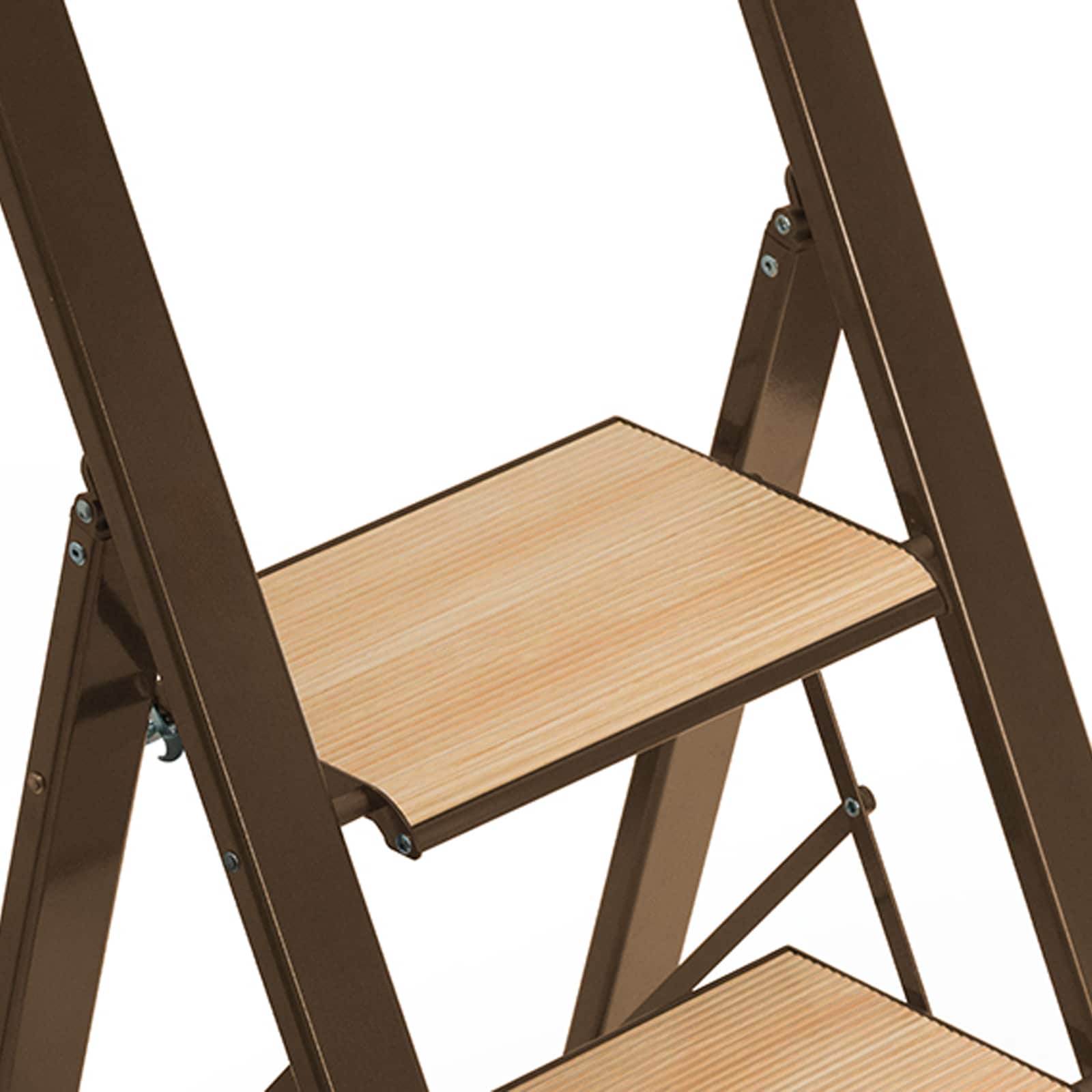 Taburete Plegable Siavonce de 3.38 pies (7.5 pies de altura de alcance) de Aluminio Capacidad de carga no clasificada Escalera de 3 peldaños ZX-01852