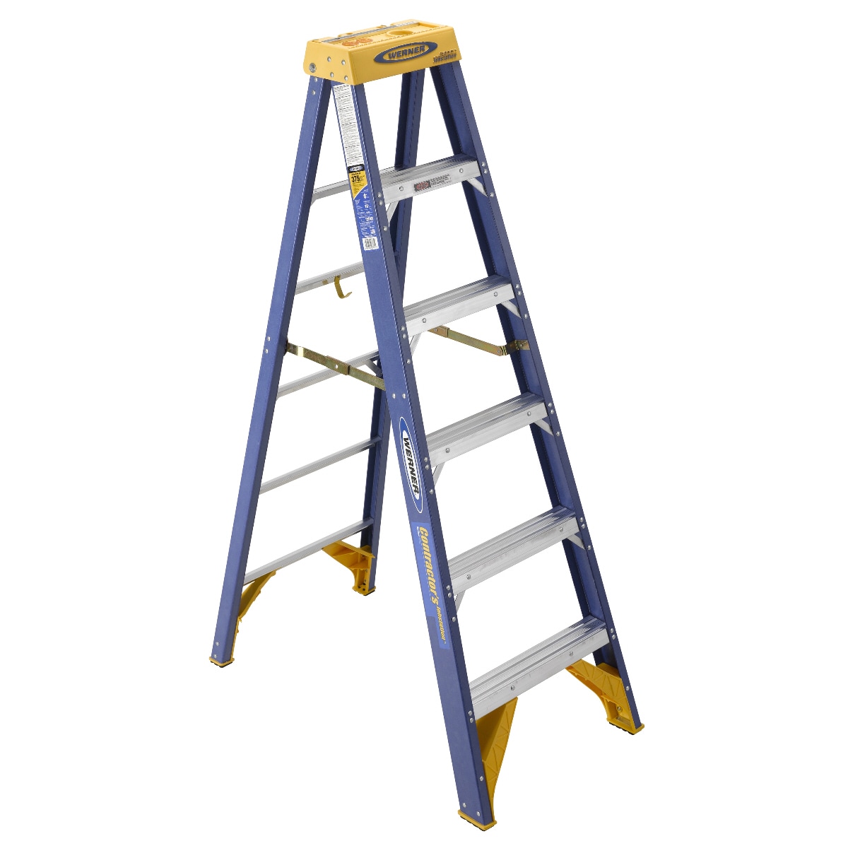 Escalera de fibra de vidrio Tipo 1AA de 6 pies (10 pies de altura máxima) con capacidad de carga de 375 lbs. Modelo OBCN06