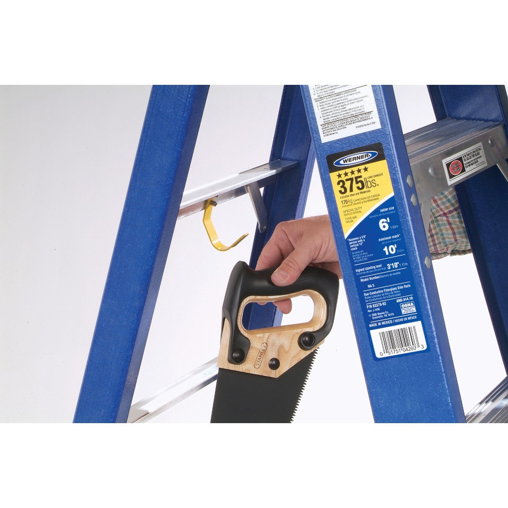 Escalera de fibra de vidrio Tipo 1AA de 6 pies (10 pies de altura máxima) con capacidad de carga de 375 lbs. Modelo OBCN06