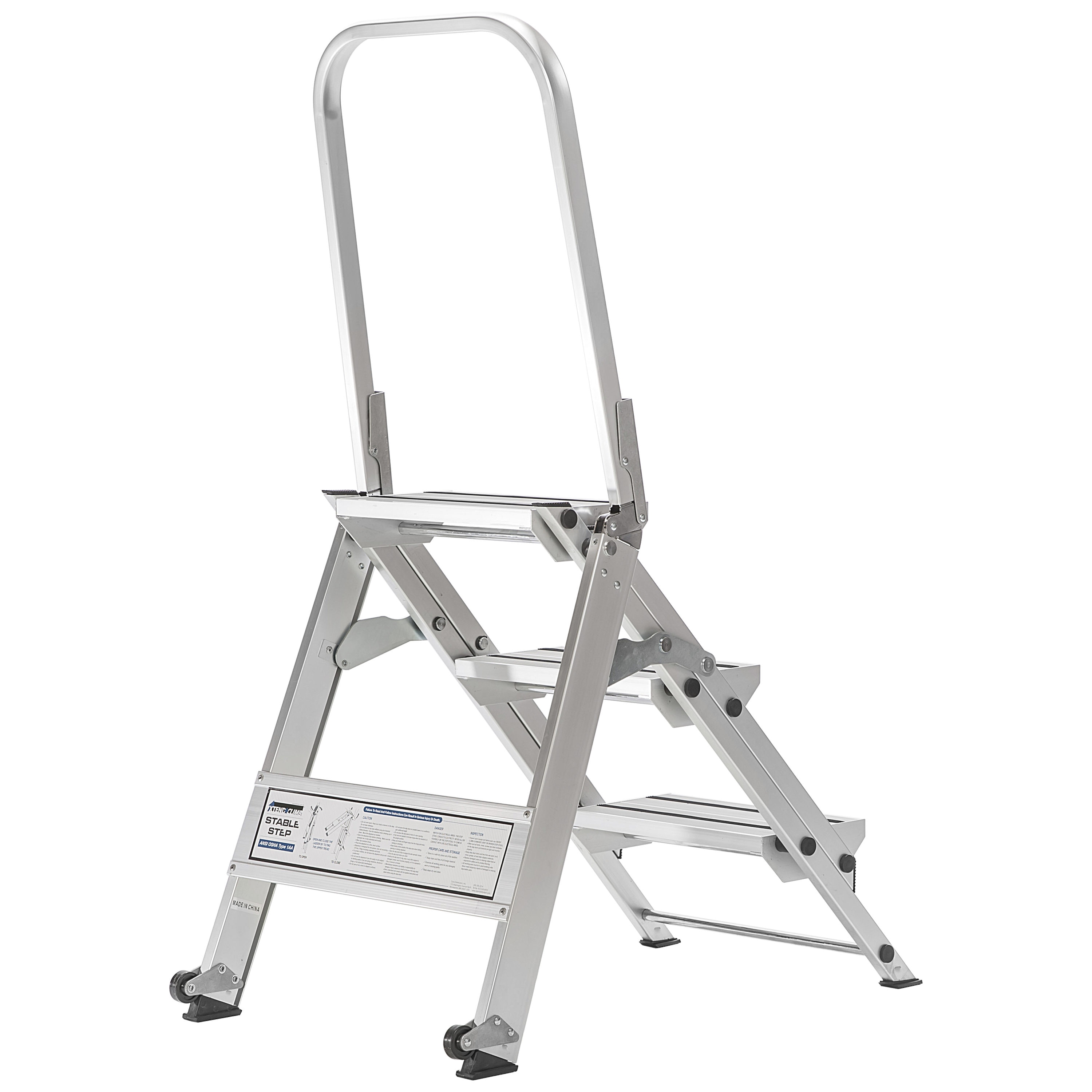 Xtend+Climb Escalera de Aluminio Tipo 1AA Certificada por ANSI de 4 Pies (Altura de Alcance de 8.8 Pies) - Capacidad de Carga de 375 lbs. Escalerilla de Paso WT-3