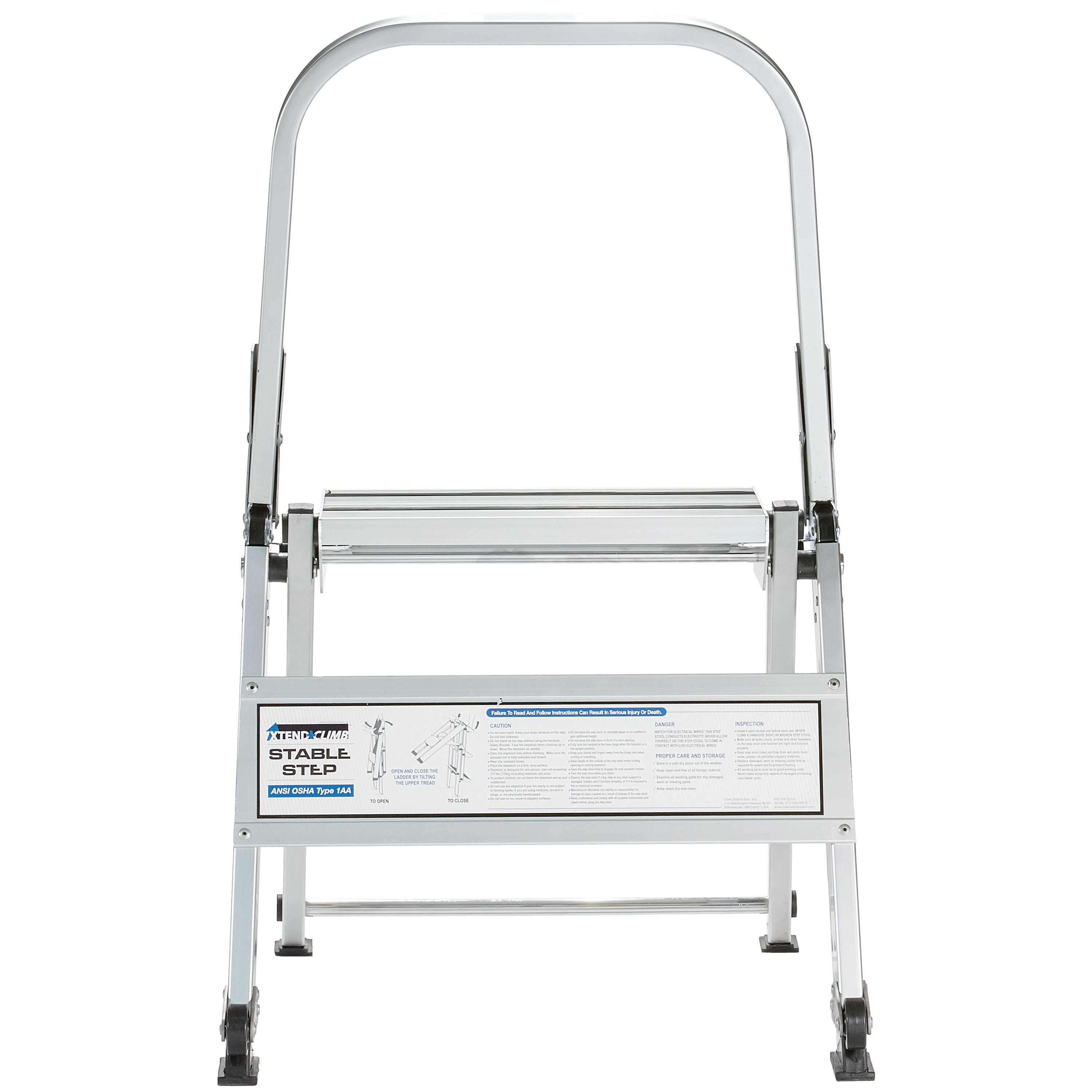 Escalera de aluminio certificada por ANSI Xtend+Climb de 3 pies (altura de alcance de 7.8 pies) Tipo 1AA - Capacidad de carga de 170 kg.