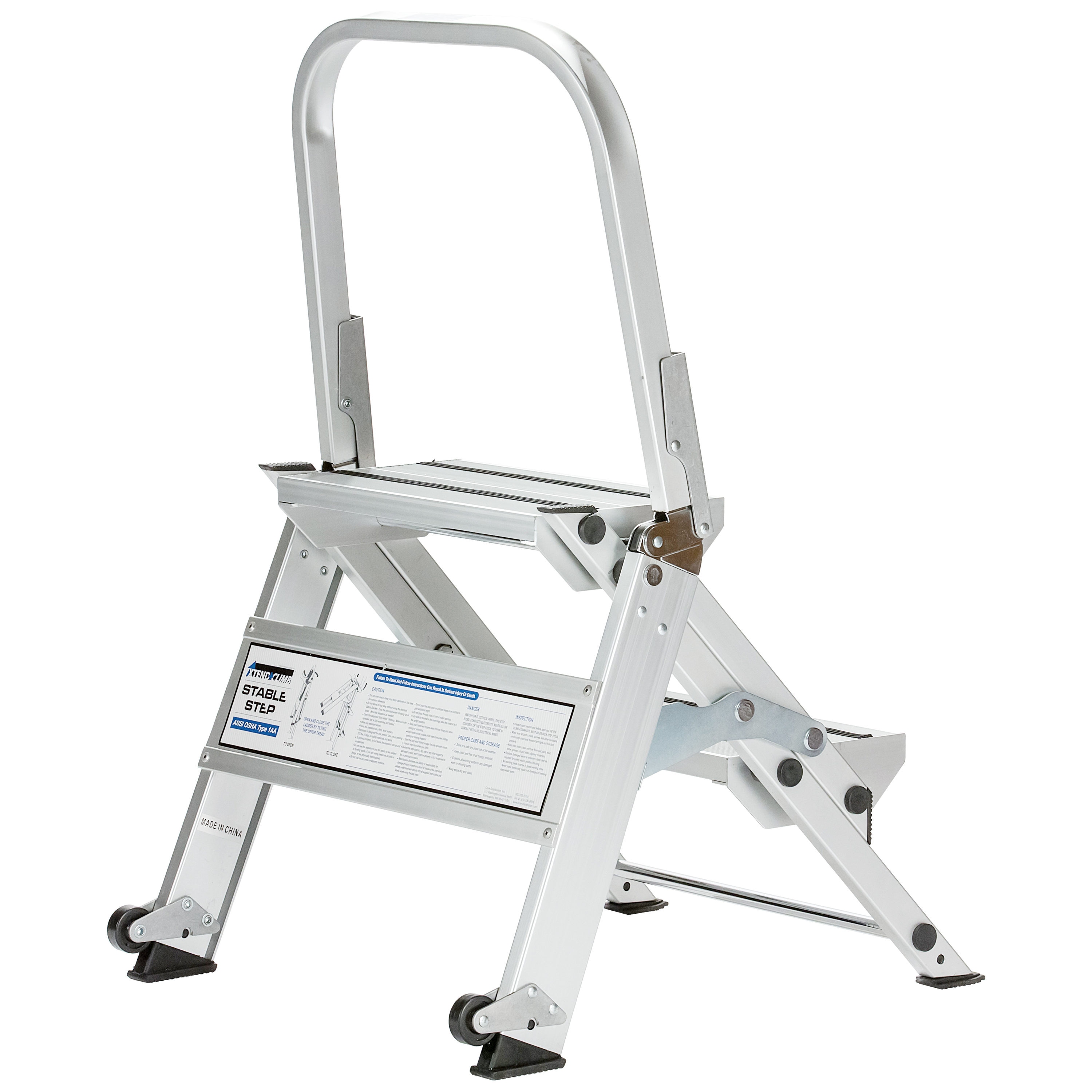 Escalera de aluminio certificada por ANSI Xtend+Climb de 3 pies (altura de alcance de 7.8 pies) Tipo 1AA - Capacidad de carga de 170 kg.