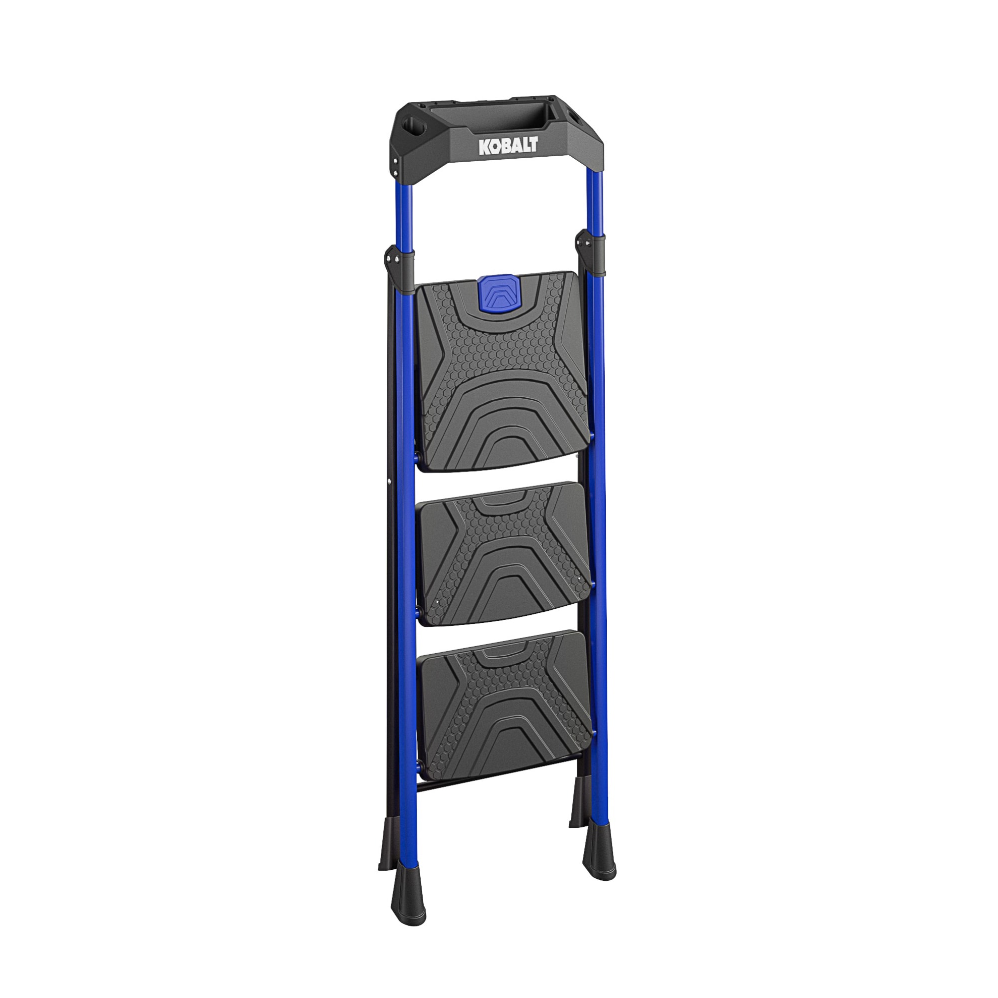 Taburete Plegable de Acero Negro con Capacidad de 300 libras de 3 Peldaños de Kobalt