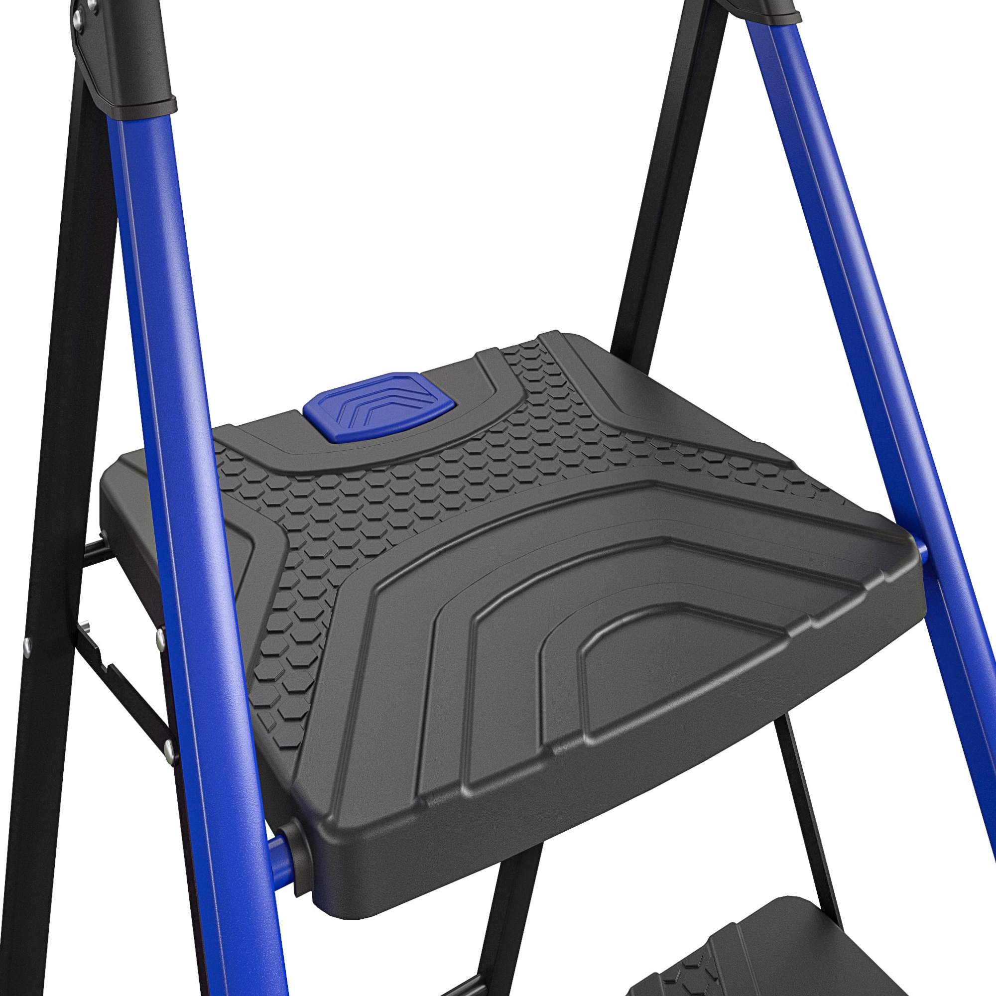 Taburete Plegable de Acero Negro con Capacidad de 300 libras de 3 Peldaños de Kobalt