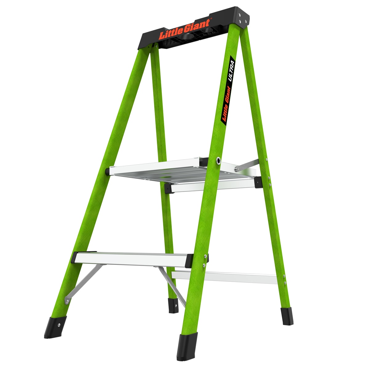 Escalera Plegable de Fibra de Vidrio Verde con Capacidad de 300 lb de Little Giant Ladders Ultra 2 Peldaños 11862-002