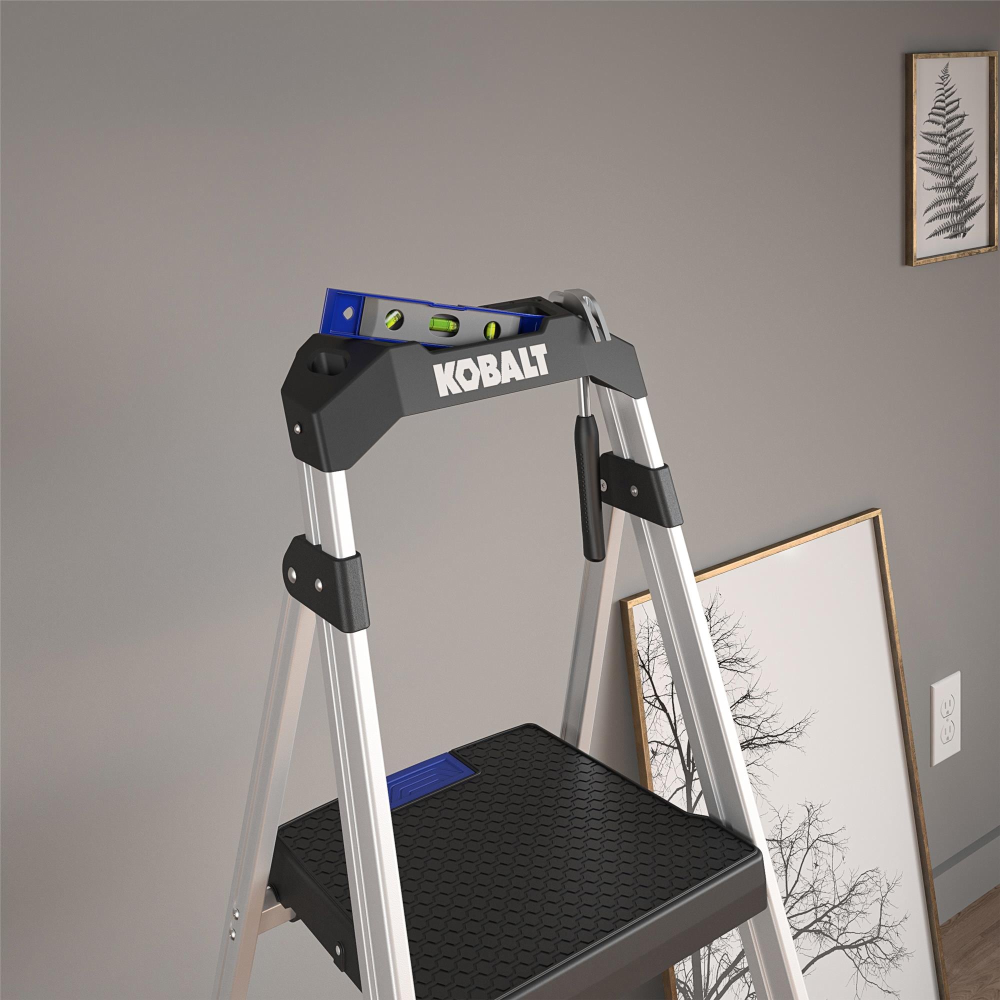 Taburete plegable de aluminio de capacidad para 250 libras y acabados en varios colores (Paso a paso de 3 pasos) - 20553ABL2