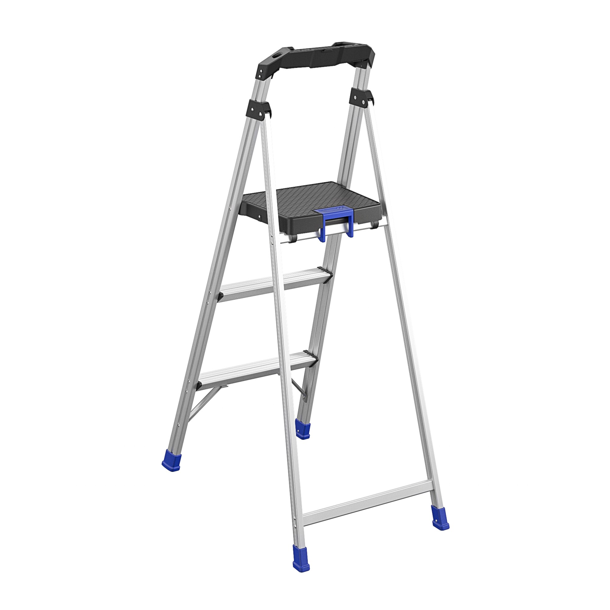 Taburete plegable de aluminio de capacidad para 250 libras y acabados en varios colores (Paso a paso de 3 pasos) - 20553ABL2