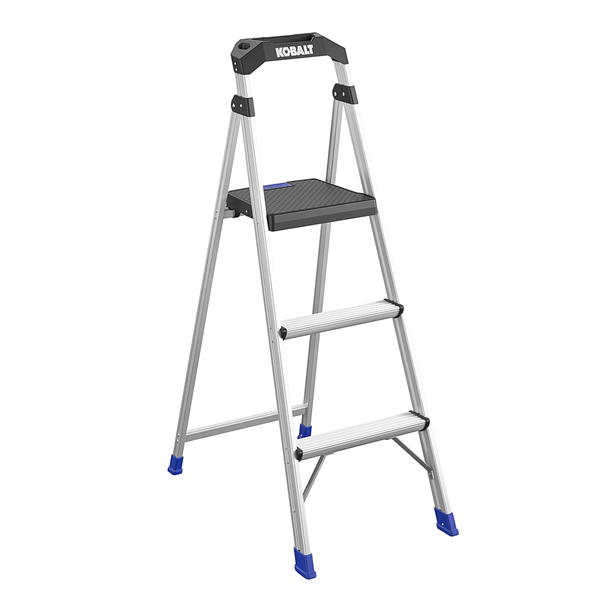 Taburete plegable de aluminio de capacidad para 250 libras y acabados en varios colores (Paso a paso de 3 pasos) - 20553ABL2