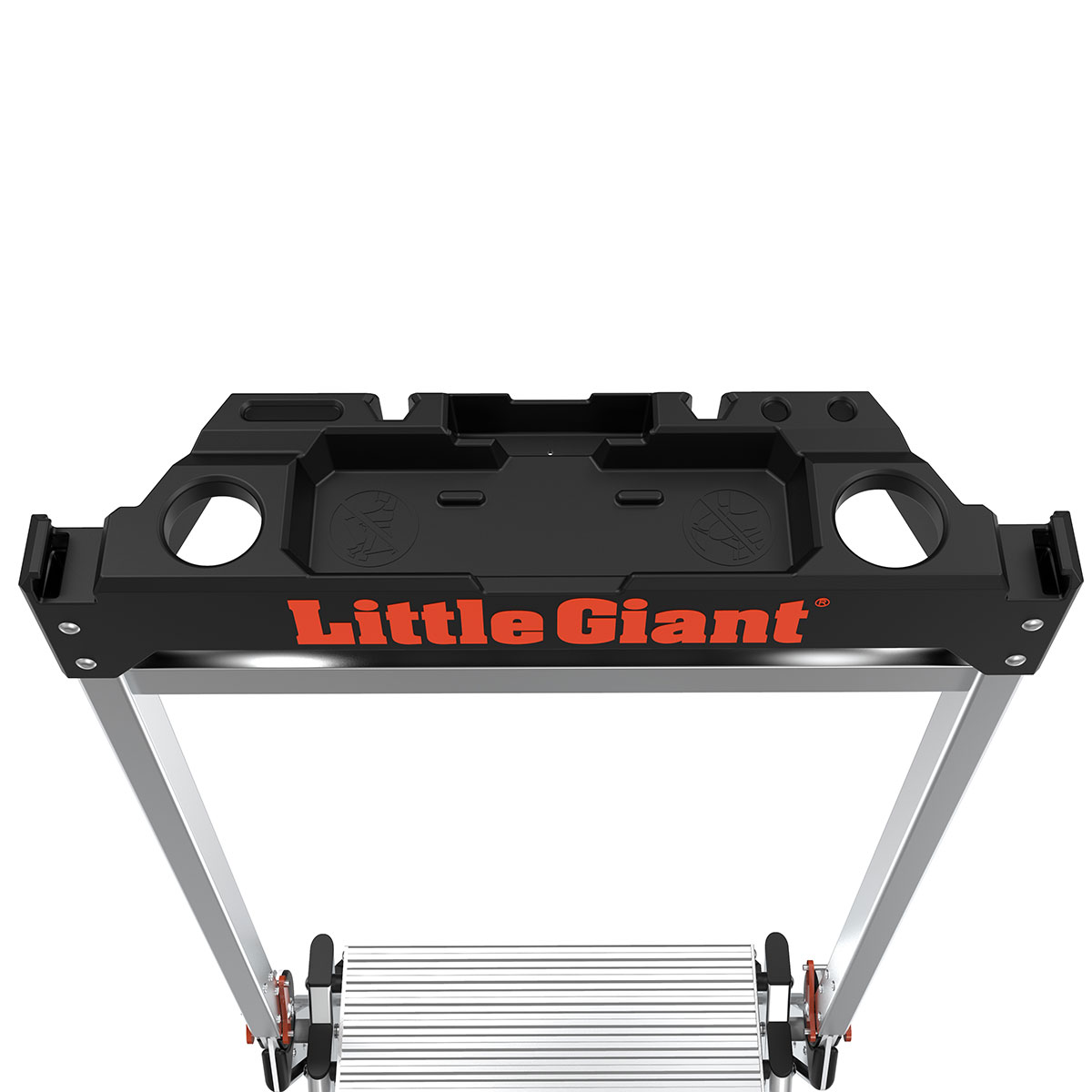Escalera de pasos plegable de aluminio plateado Little Giant Ladders Jumbo Step M3 de 3 peldaños con capacidad de 375.0 lbs
