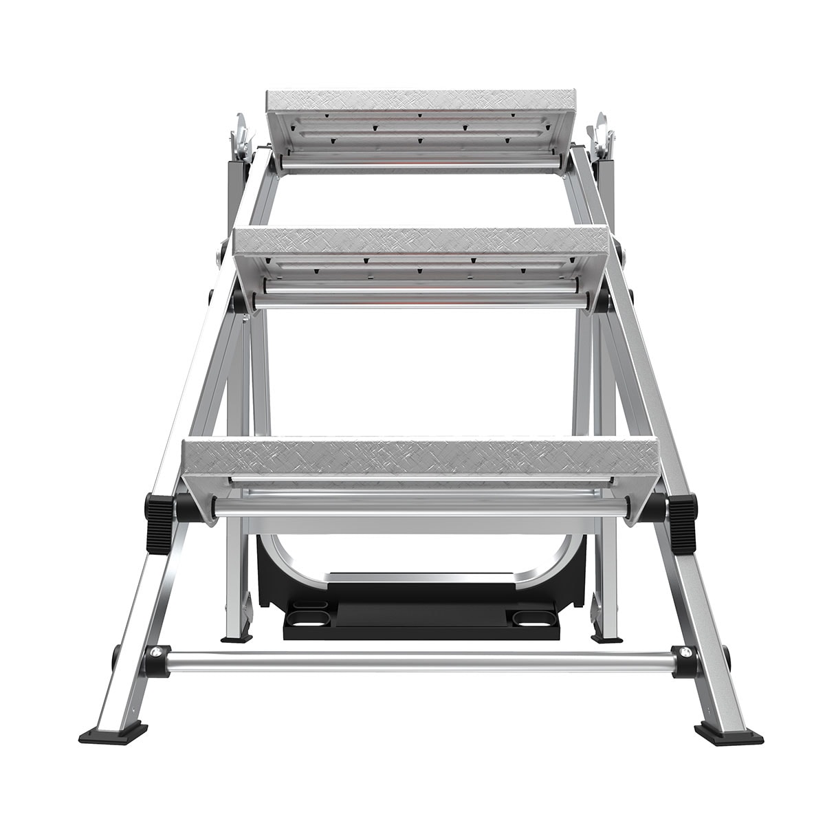 Taburete de seguridad plegable Little Giant Ladders Safety Step M3 de 3 peldaños y capacidad de 300 lb en aluminio plateado (10310BA)
