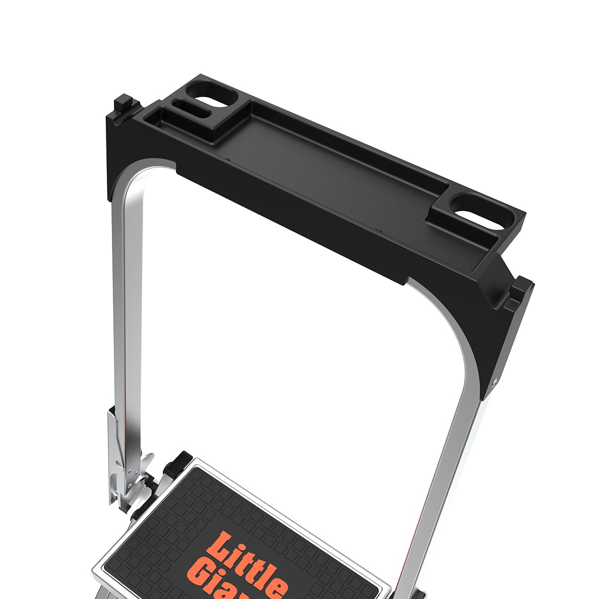 Taburete de seguridad plegable Little Giant Ladders Safety Step M3 de 3 peldaños y capacidad de 300 lb en aluminio plateado (10310BA)