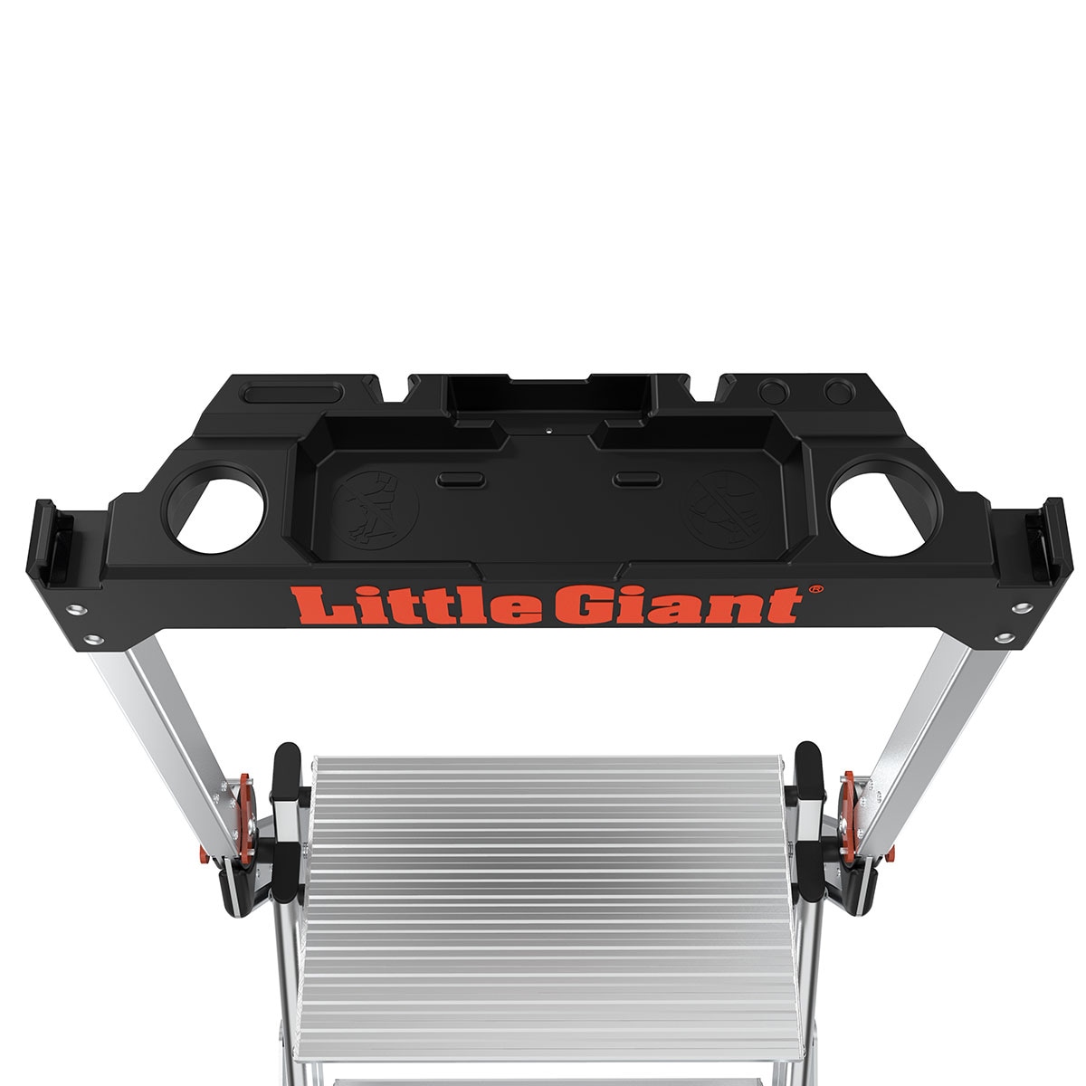 Escalonilla Plegable de Aluminio Plateado Little Giant Ladders Jumbo Step M2 de 2 Escalones con Capacidad de 375.0 lbs 11902