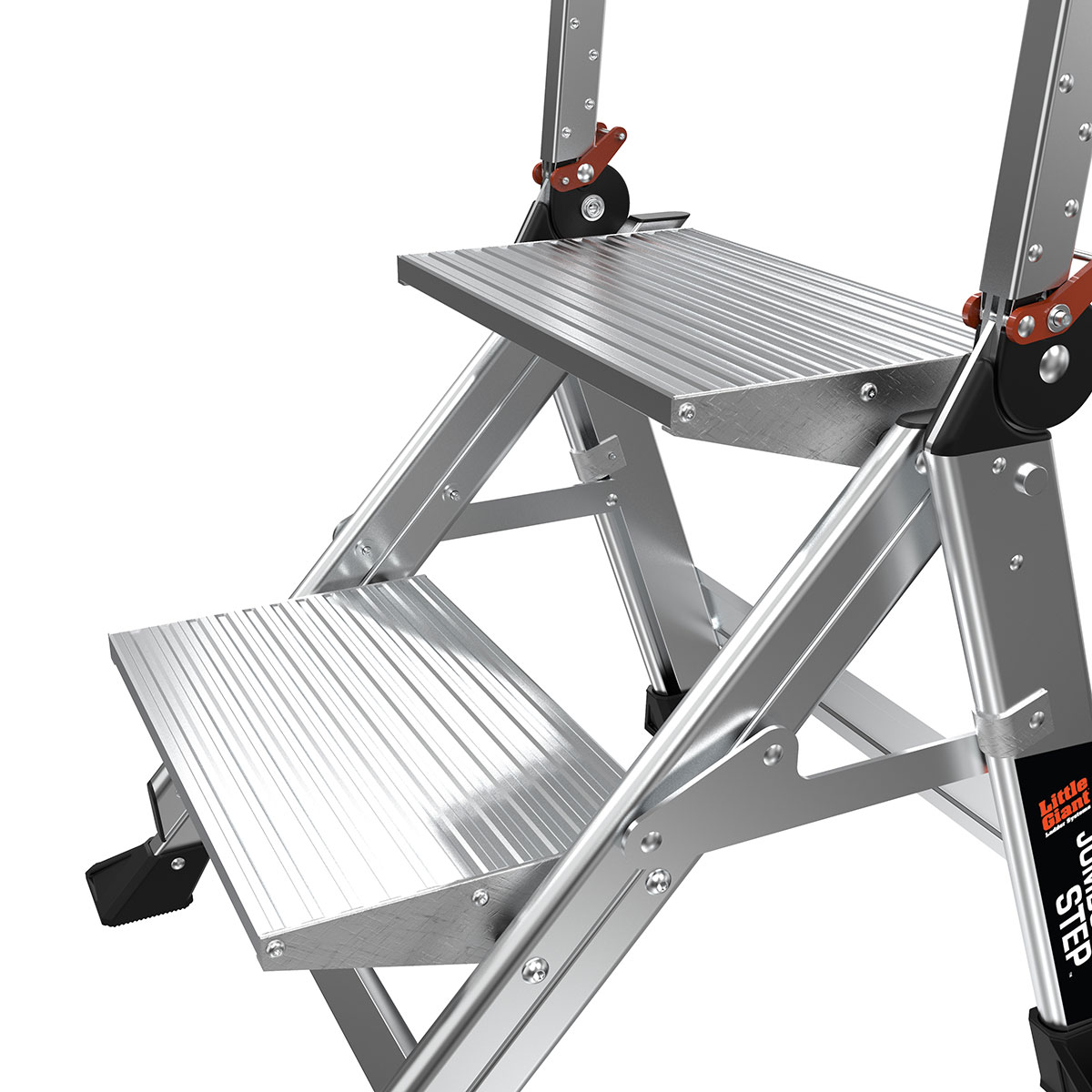 Escalonilla Plegable de Aluminio Plateado Little Giant Ladders Jumbo Step M2 de 2 Escalones con Capacidad de 375.0 lbs 11902