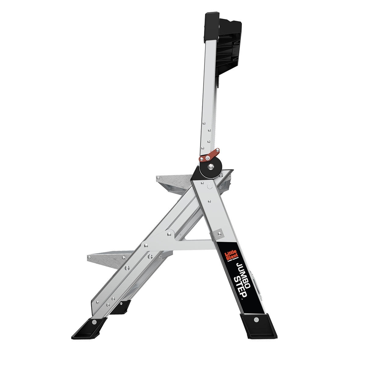 Escalonilla Plegable de Aluminio Plateado Little Giant Ladders Jumbo Step M2 de 2 Escalones con Capacidad de 375.0 lbs 11902