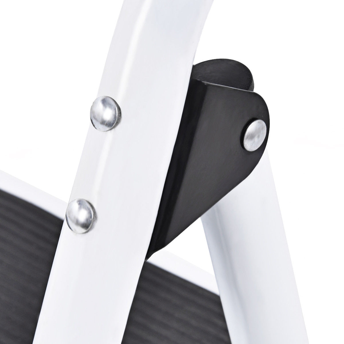Escalonilla Plegable de Acero Negro con Capacidad de 150 kg y 3 Pasos de WELLFOR
