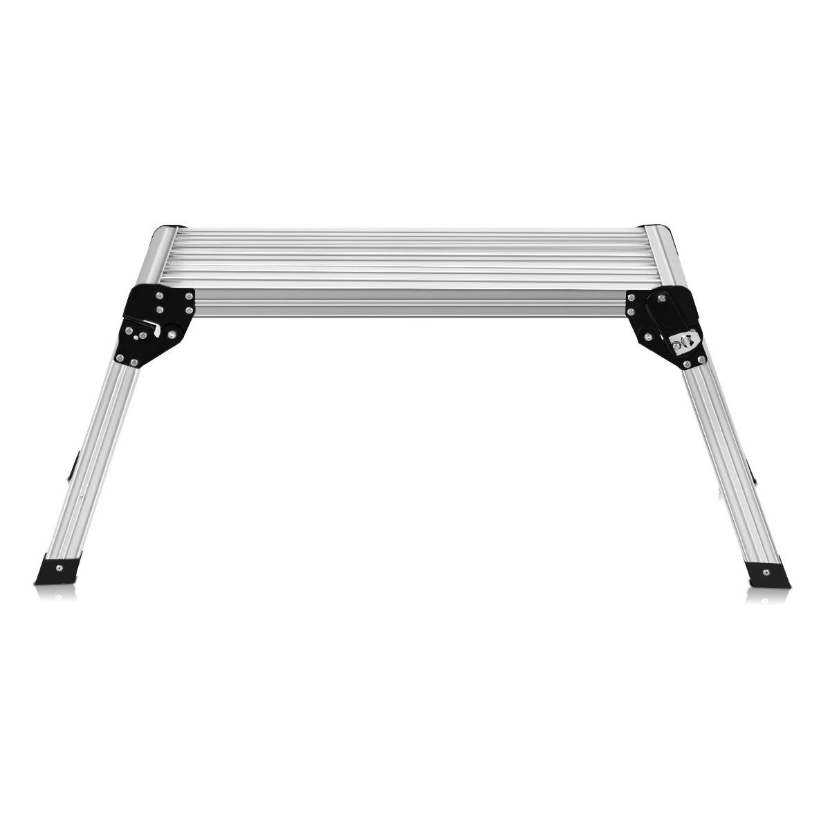 Escalerilla plegable de aluminio plateado con capacidad de 330 libras WELLFOR TL-HGY-35260