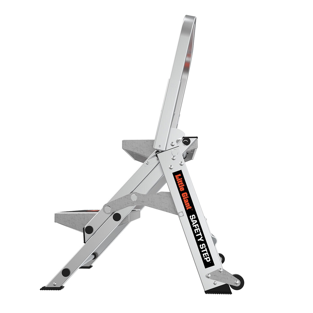 Escaloncito de Seguridad Little Giant Ladders M2 de 2 Peldaños, Capacidad de 300 lbs, Escalera Plegable de Aluminio en Color Plata 10210BA