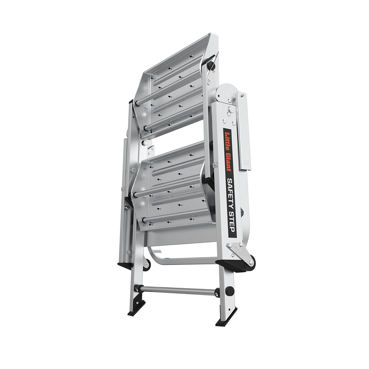 Escaloncito de Seguridad Little Giant Ladders M2 de 2 Peldaños, Capacidad de 300 lbs, Escalera Plegable de Aluminio en Color Plata 10210BA