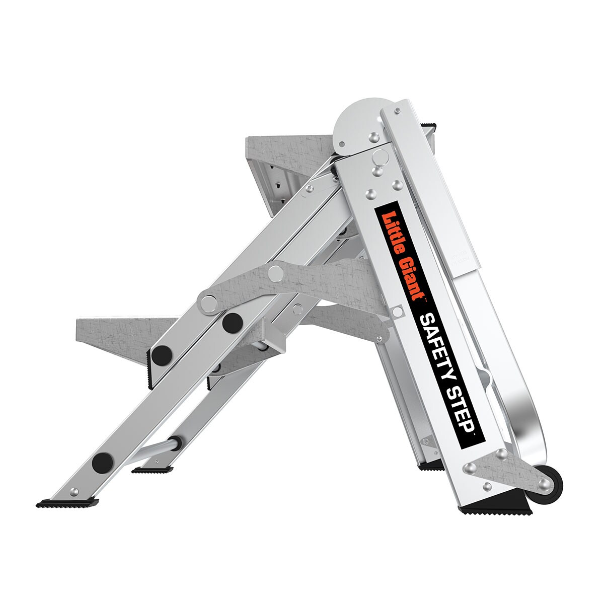 Escaloncito de Seguridad Little Giant Ladders M2 de 2 Peldaños, Capacidad de 300 lbs, Escalera Plegable de Aluminio en Color Plata 10210BA
