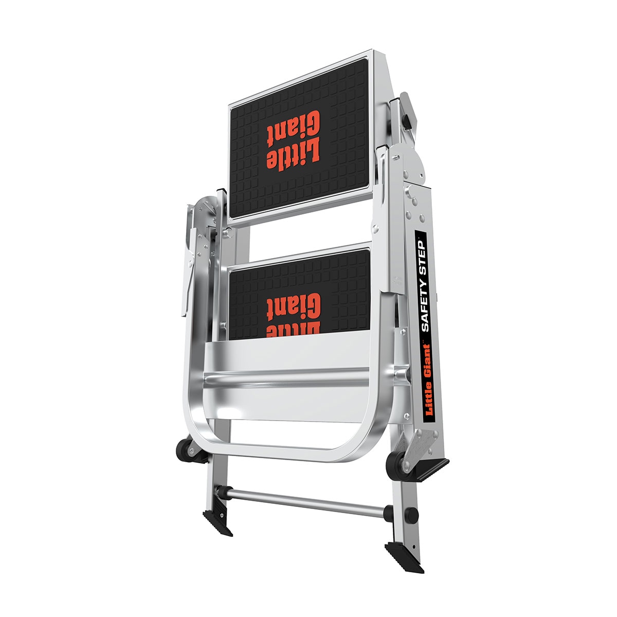 Escaloncito de Seguridad Little Giant Ladders M2 de 2 Peldaños, Capacidad de 300 lbs, Escalera Plegable de Aluminio en Color Plata 10210BA
