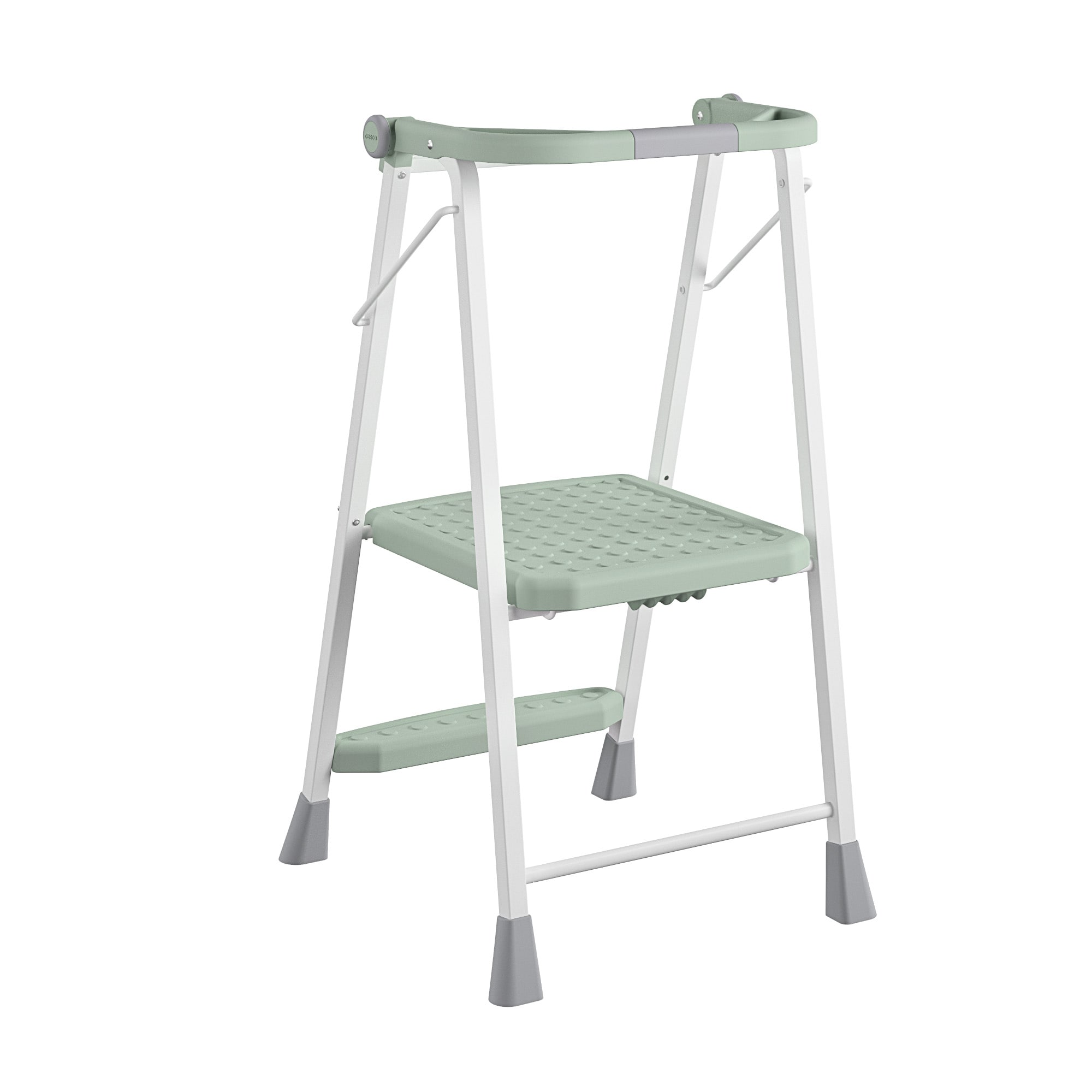 Banquito plegable de acero verde con capacidad de 225 libras de 2 peldaños Cosco 11349GRN1E
