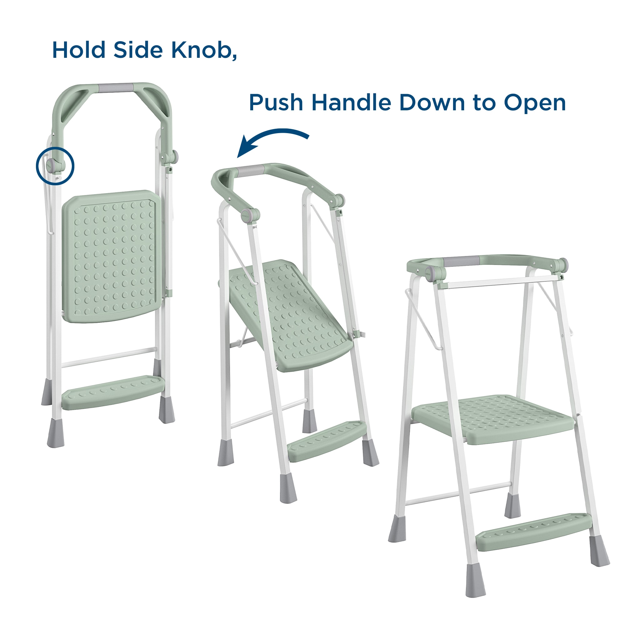 Banquito plegable de acero verde con capacidad de 225 libras de 2 peldaños Cosco 11349GRN1E