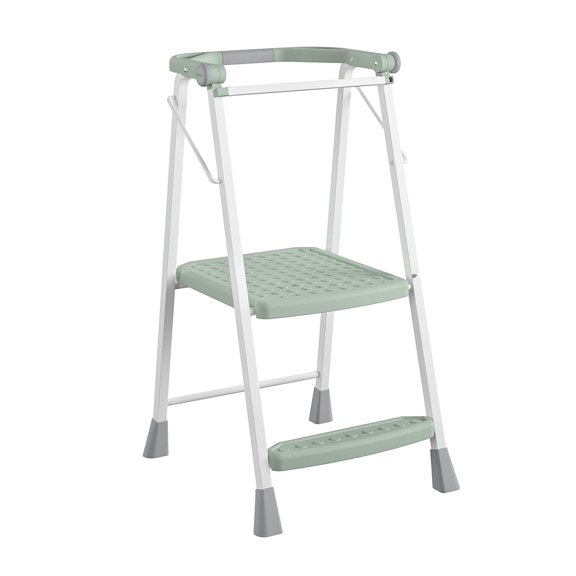 Banquito plegable de acero verde con capacidad de 225 libras de 2 peldaños Cosco 11349GRN1E