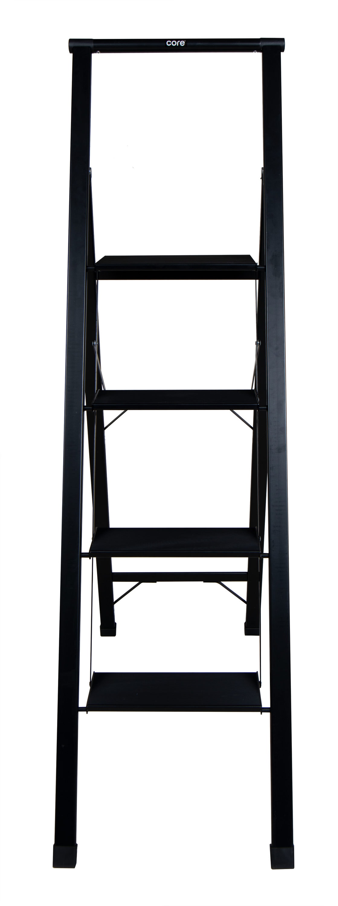 Escalon plegable de aluminio negro Xtend+Climb SLIMLINE de 4 escalones con capacidad de carga de 250 libras