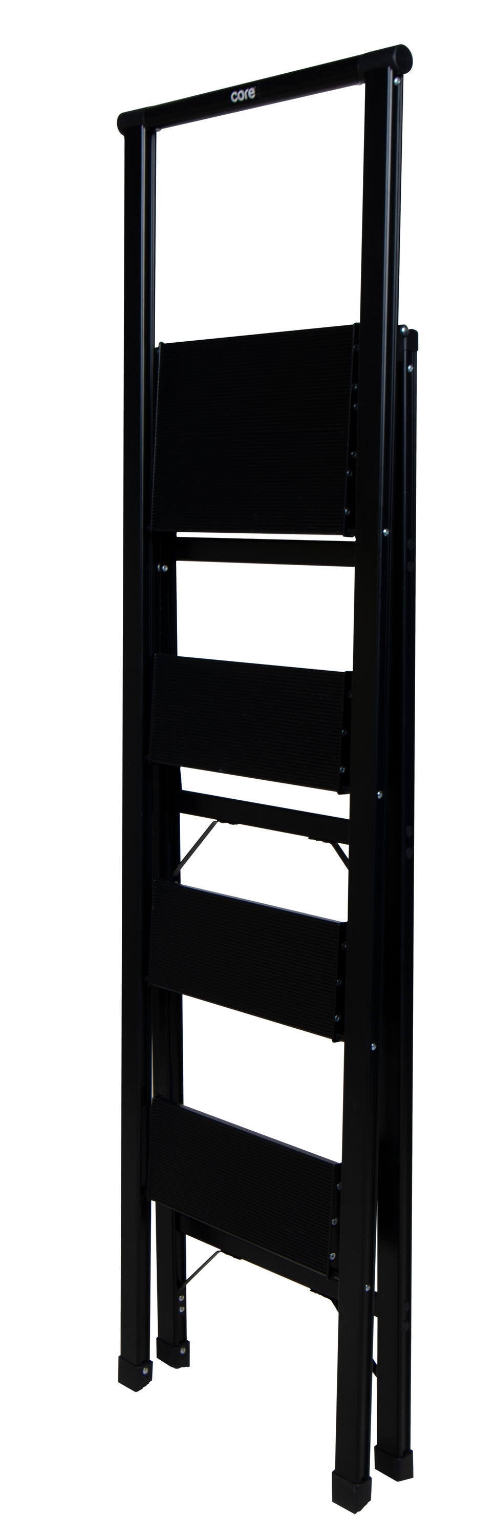 Escalon plegable de aluminio negro Xtend+Climb SLIMLINE de 4 escalones con capacidad de carga de 250 libras