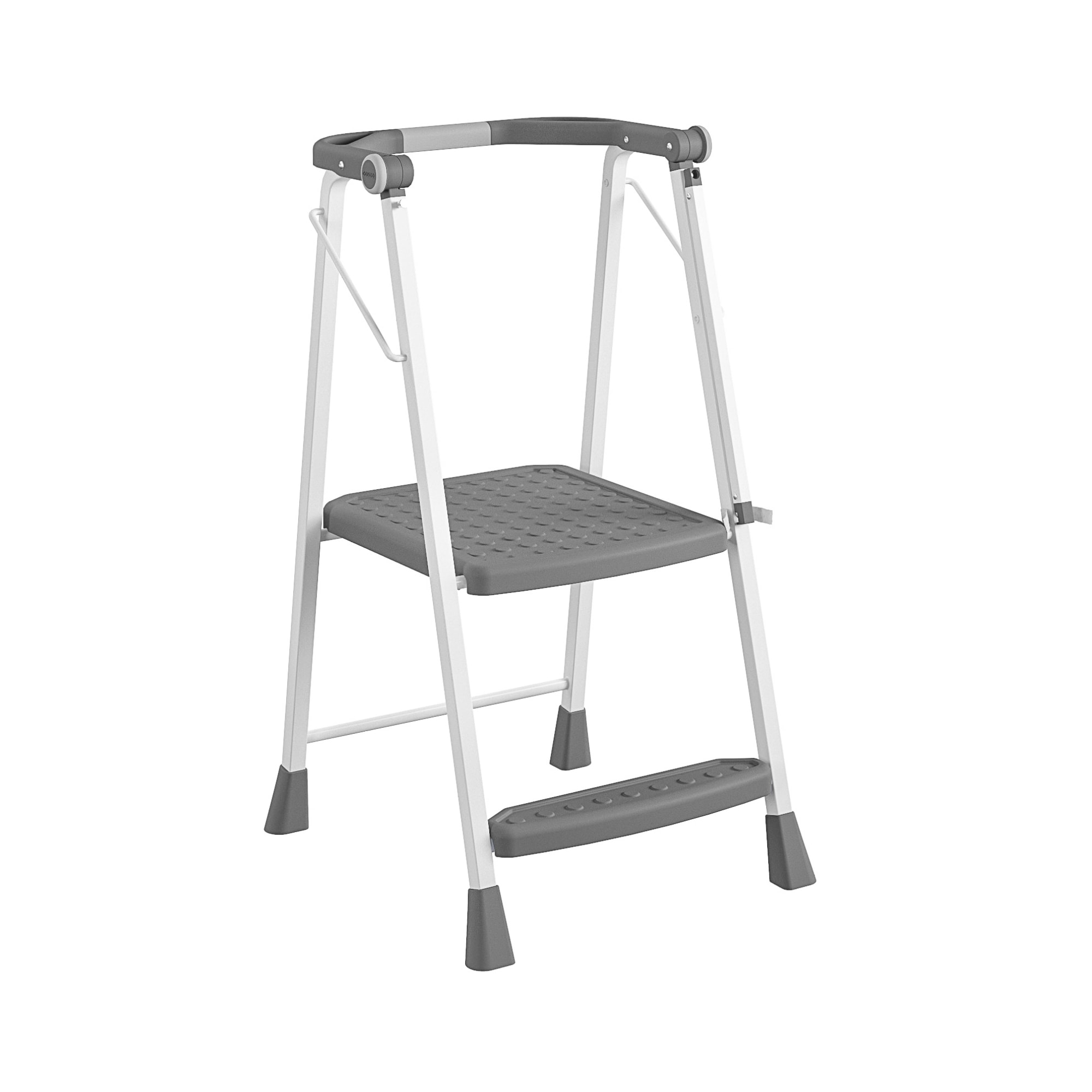 Taburete Plegable de Acero Gris de 2 Pasos con Capacidad de 225 libras Cosco 11349WHG1E
