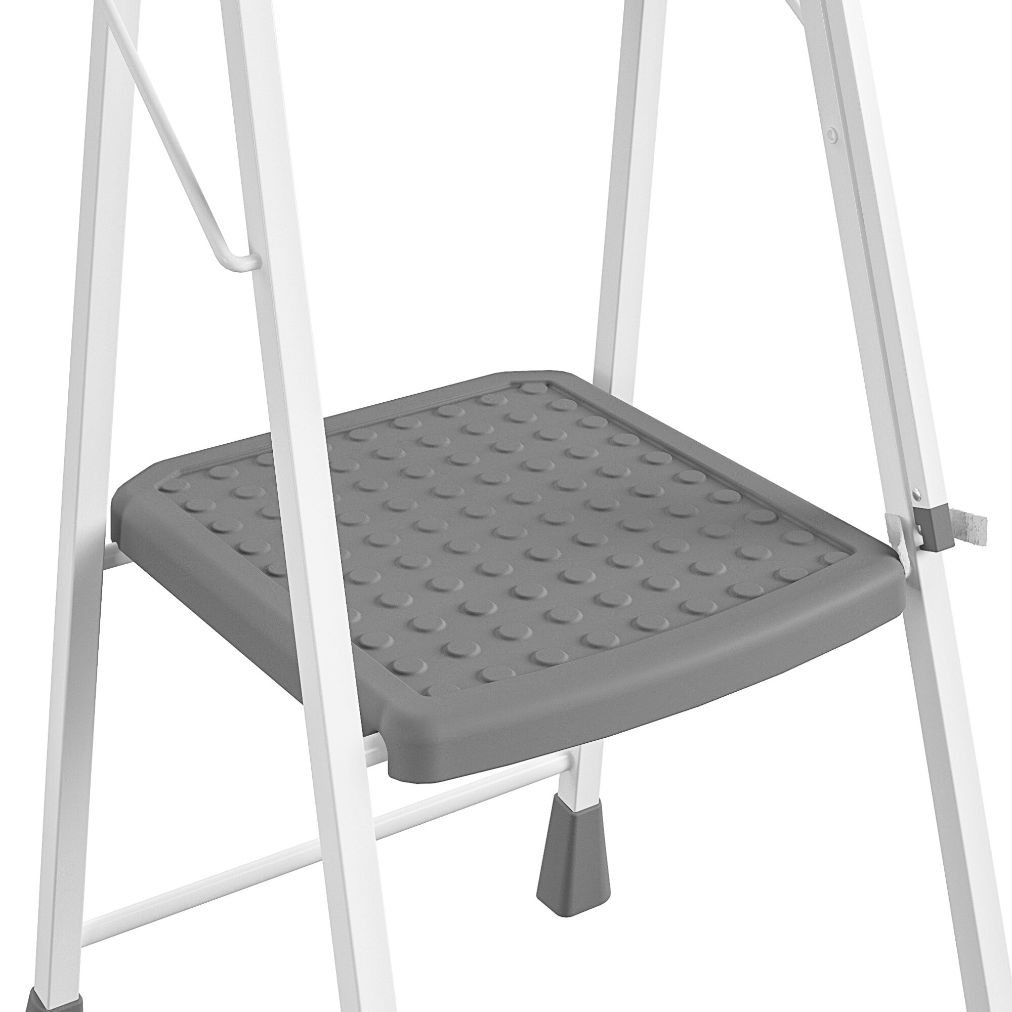 Taburete Plegable de Acero Gris de 2 Pasos con Capacidad de 225 libras Cosco 11349WHG1E