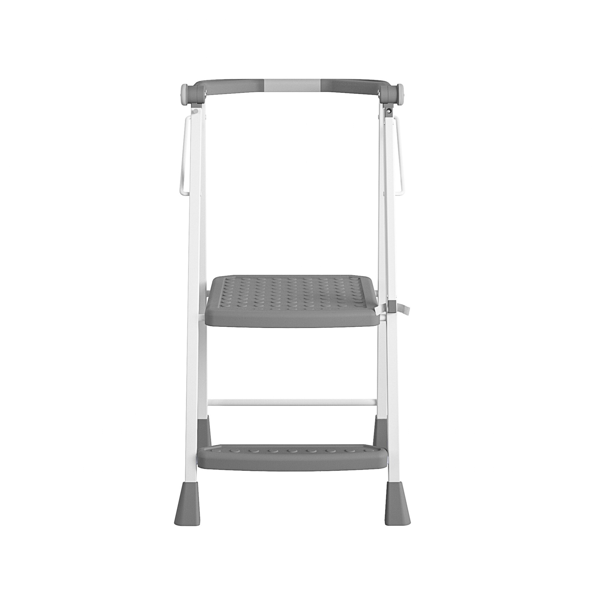 Taburete Plegable de Acero Gris de 2 Pasos con Capacidad de 225 libras Cosco 11349WHG1E