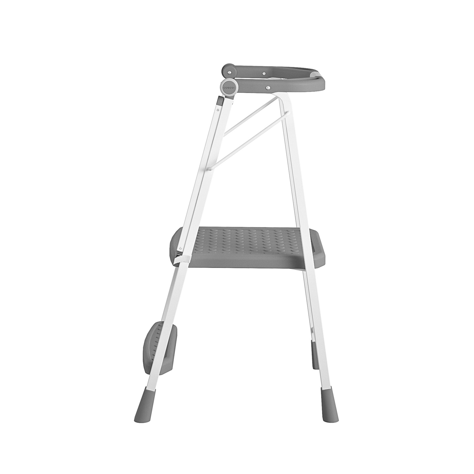 Taburete Plegable de Acero Gris de 2 Pasos con Capacidad de 225 libras Cosco 11349WHG1E