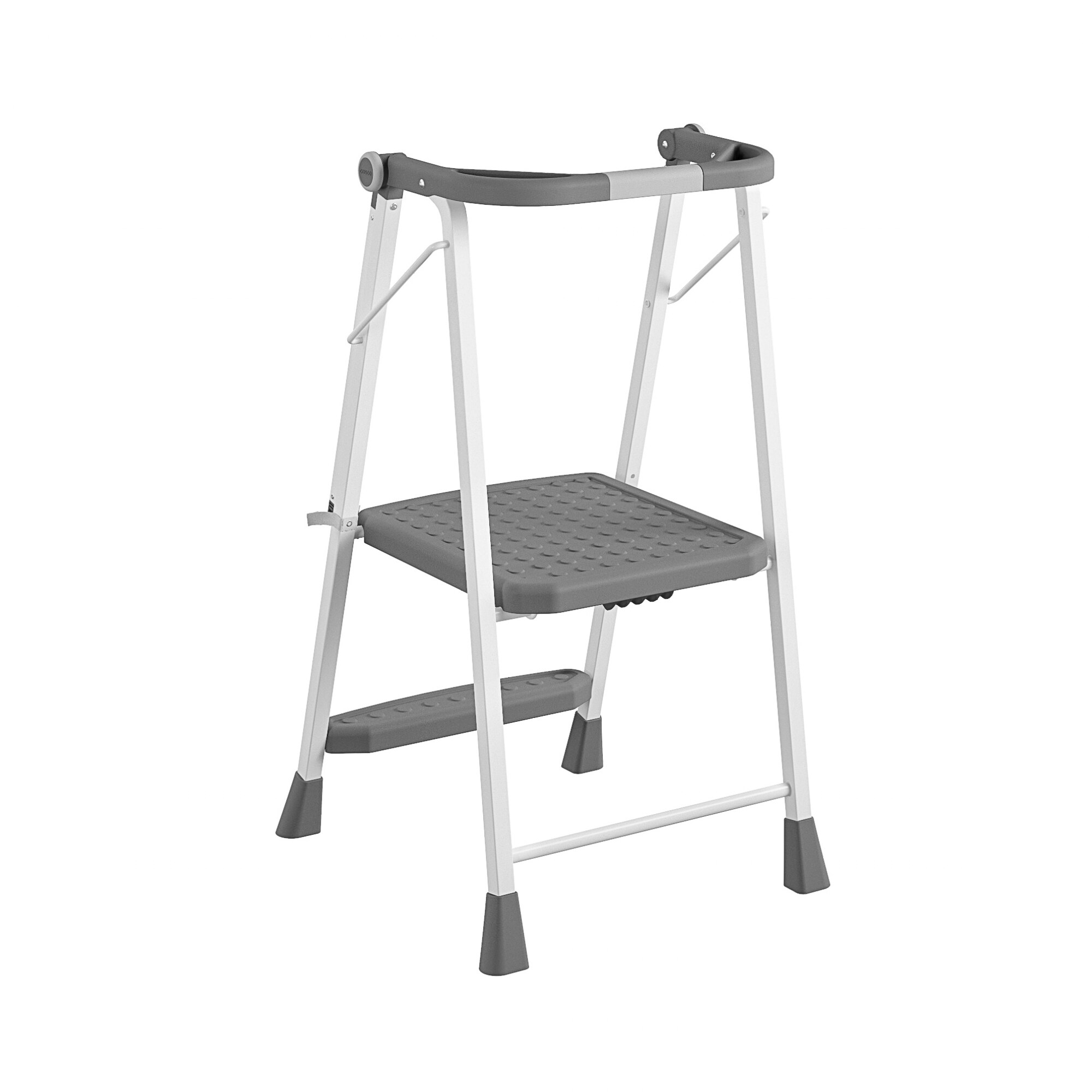 Taburete Plegable de Acero Gris de 2 Pasos con Capacidad de 225 libras Cosco 11349WHG1E