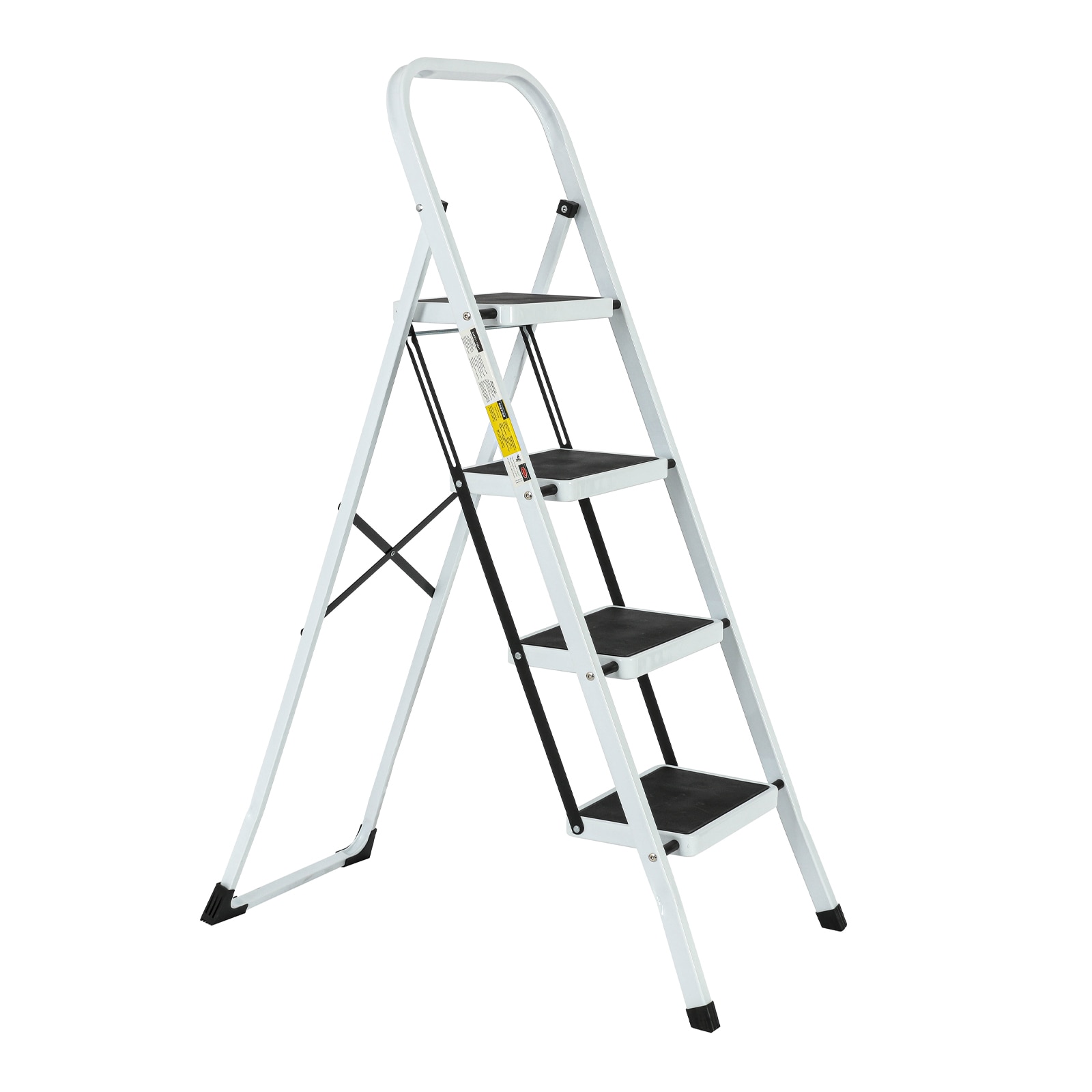 Escalonadore Plegable de Acero Blanco de 4 Peldanos con Capacidad de 330 lbs. Flynama J-V-68184