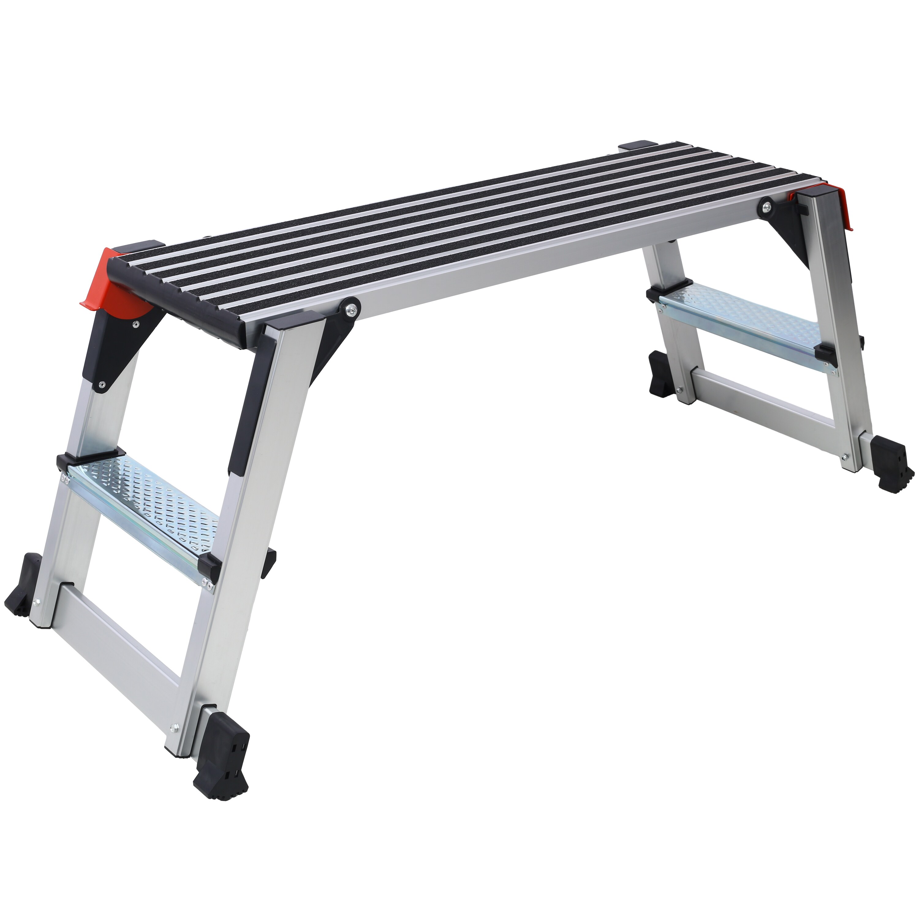 Taburete Plegable de Aluminio Negro con Capacidad de 330 libras WELLFOR TBG3826US
