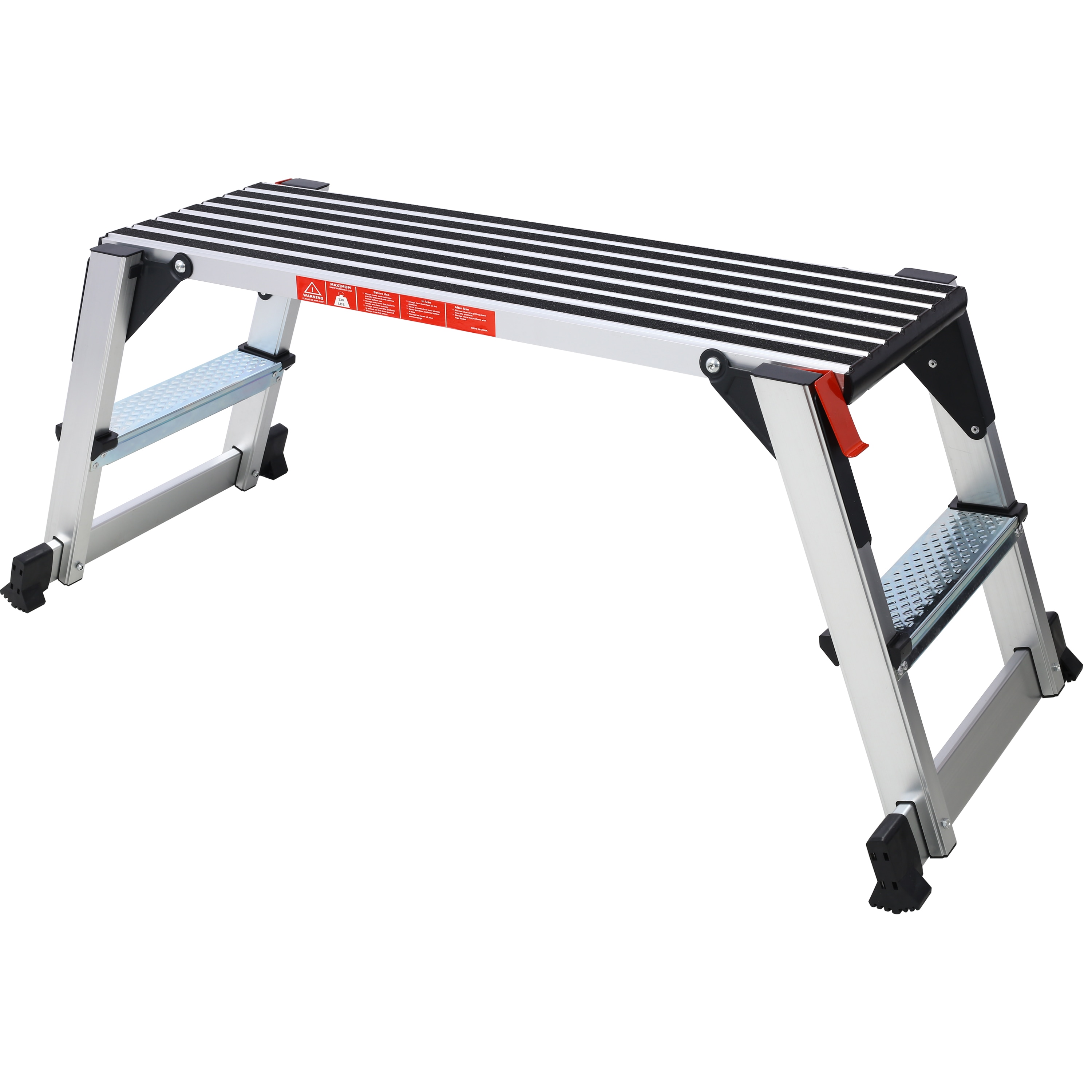 Taburete Plegable de Aluminio Negro con Capacidad de 330 libras WELLFOR TBG3826US
