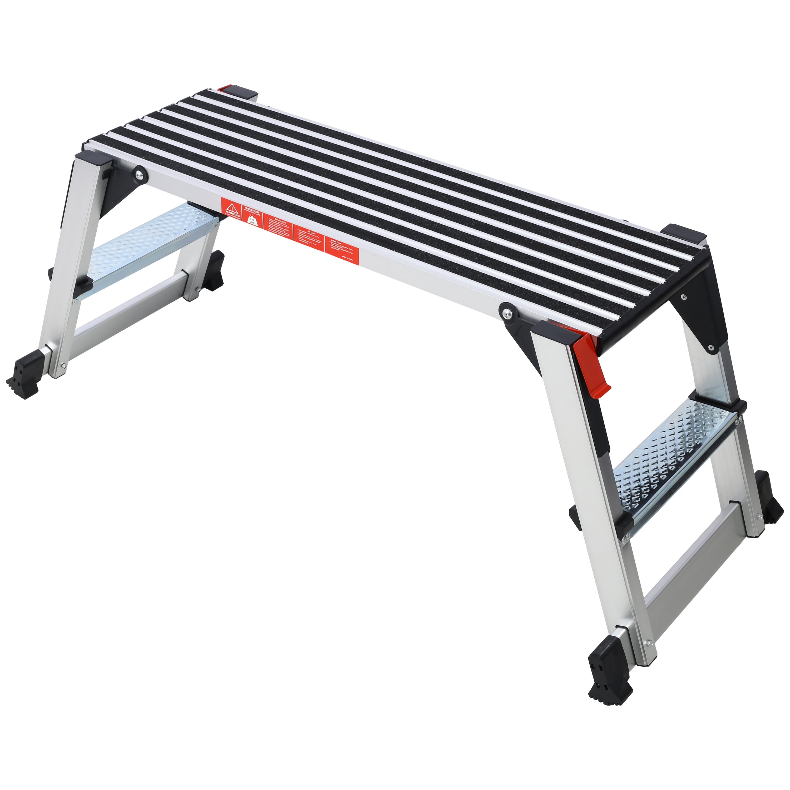 Taburete Plegable de Aluminio Negro con Capacidad de 330 libras WELLFOR TBG3826US
