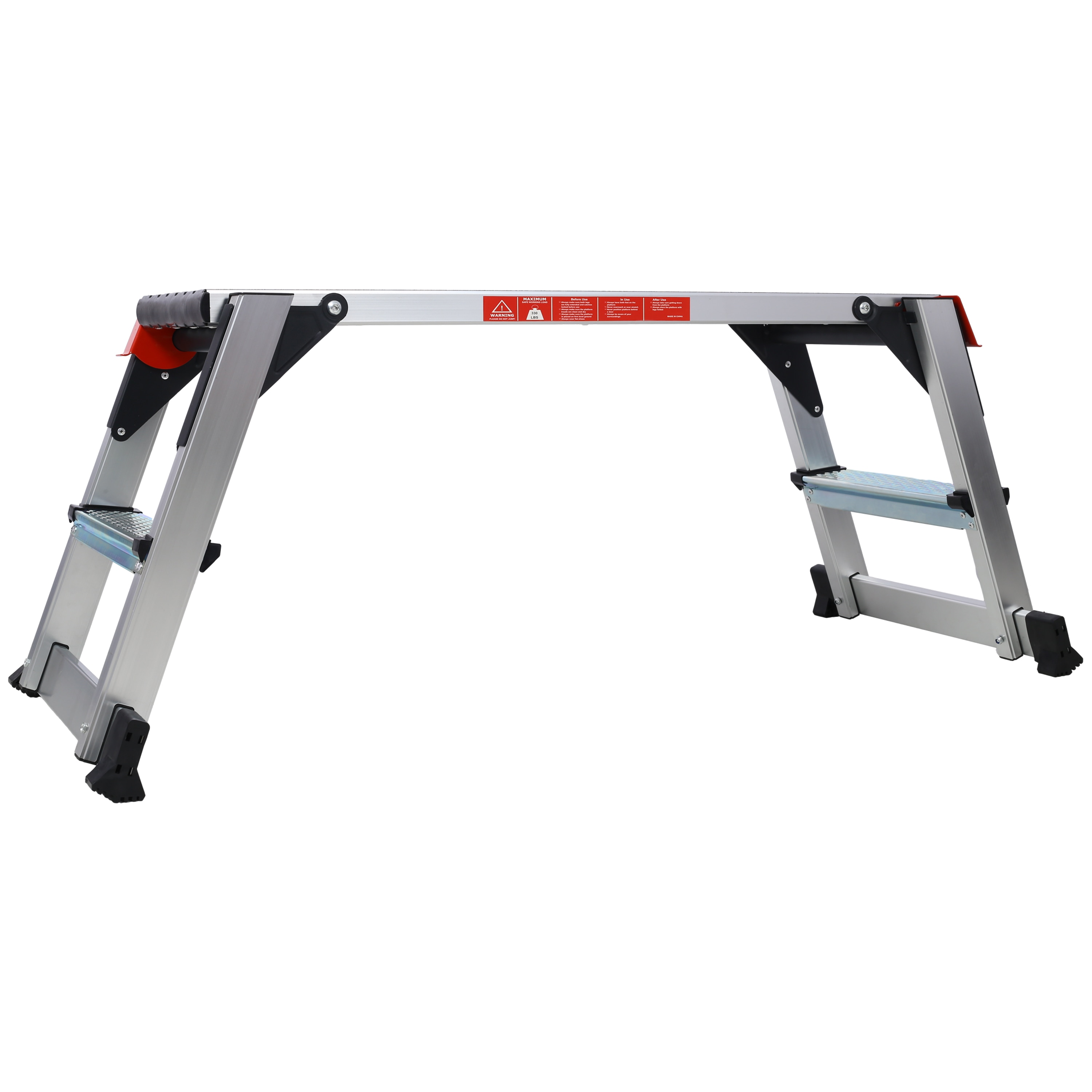 Taburete Plegable de Aluminio Negro con Capacidad de 330 libras WELLFOR TBG3826US