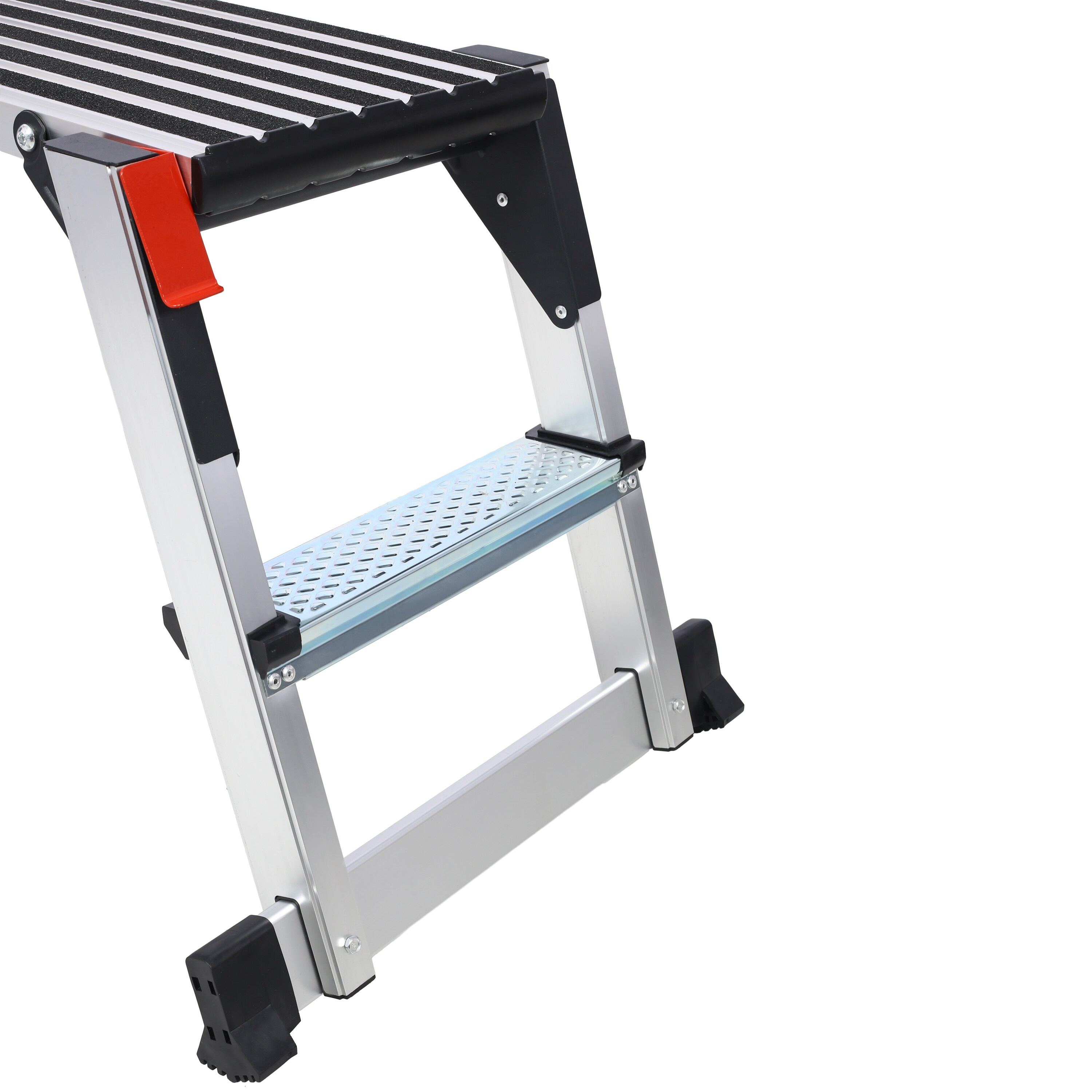 Taburete Plegable de Aluminio Negro con Capacidad de 330 libras WELLFOR TBG3826US
