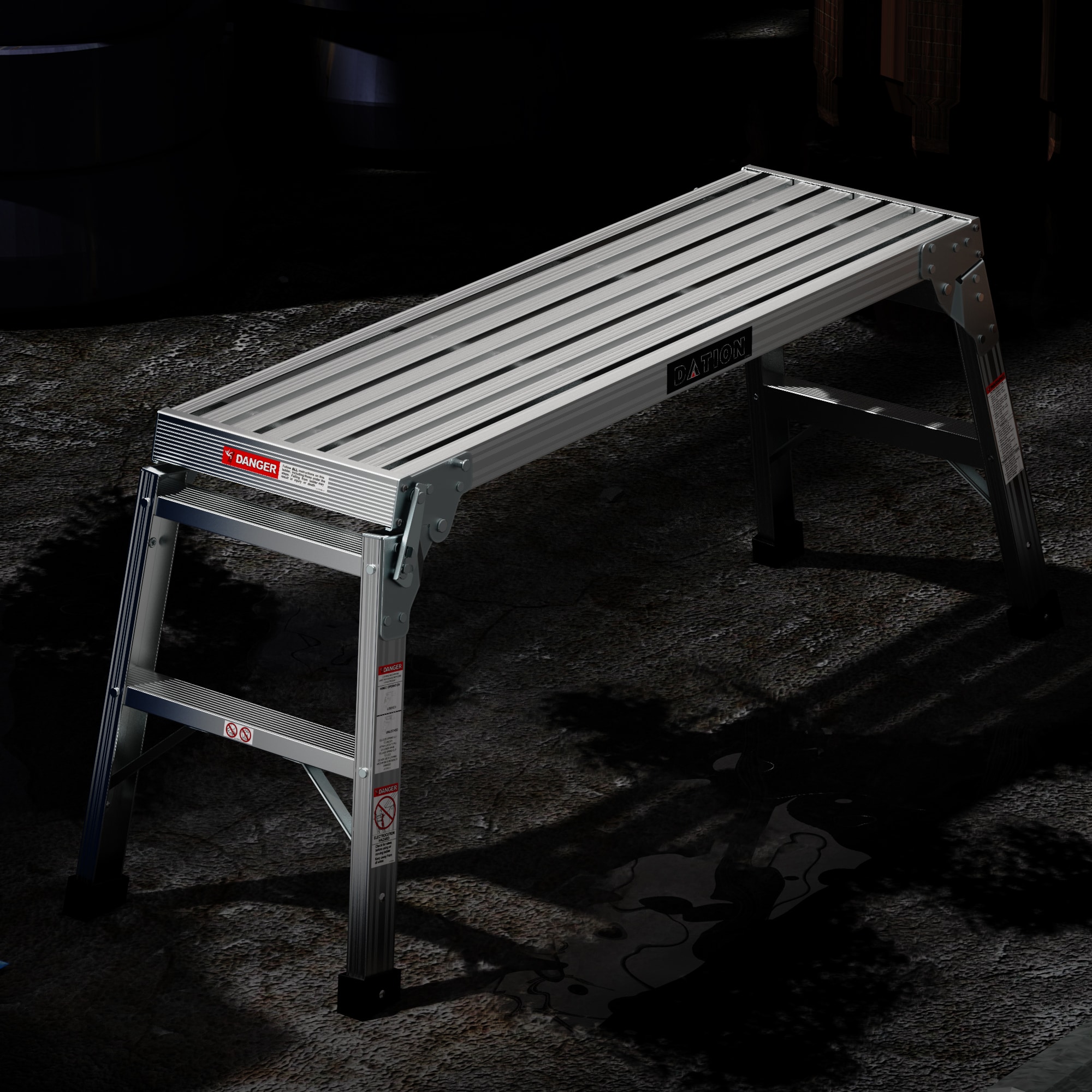 Taburete Plegable de Aluminio Plateado con Capacidad de 225 libras Wellfor JV-HGY-10097CF