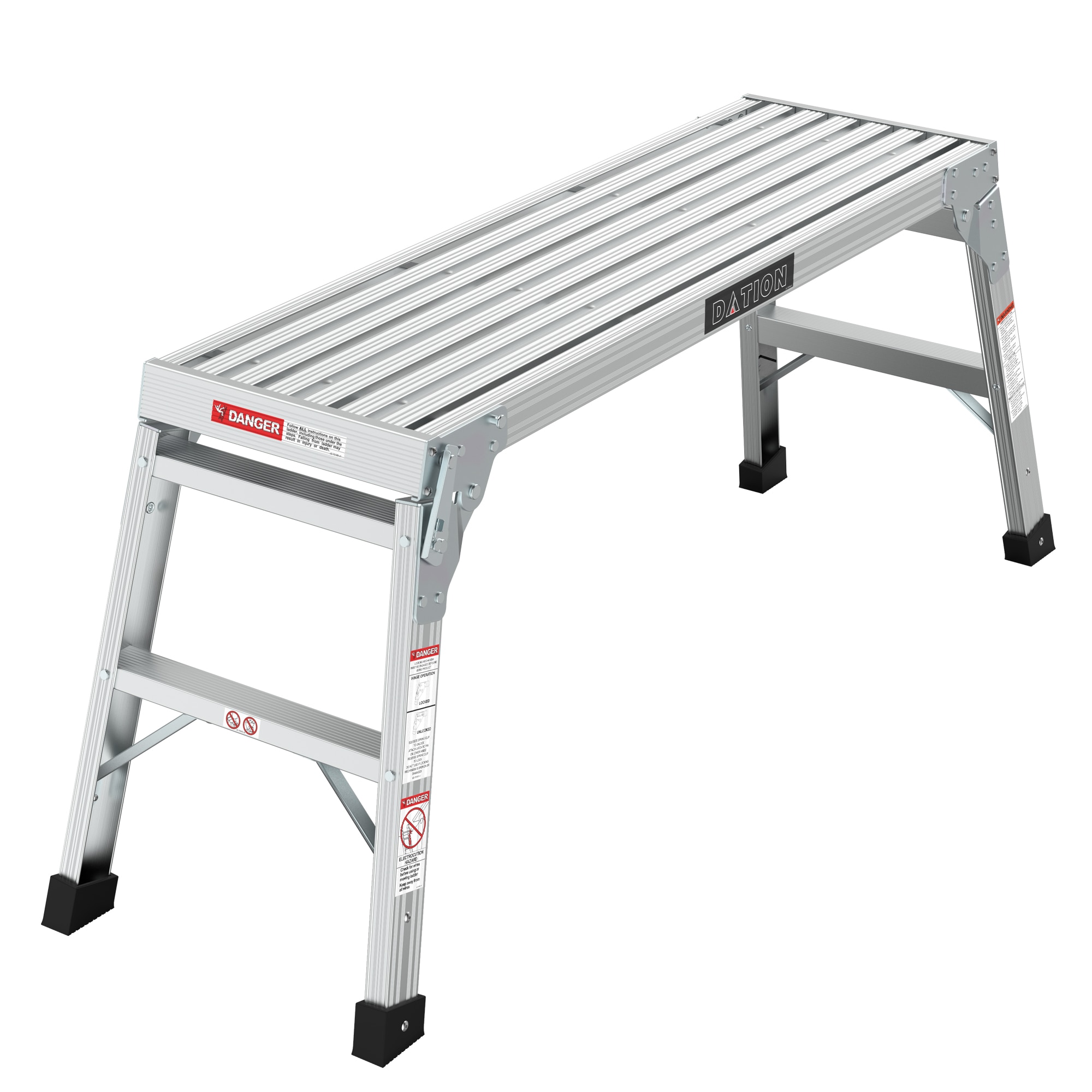 Taburete Plegable de Aluminio Plateado con Capacidad de 225 libras Wellfor JV-HGY-10097CF