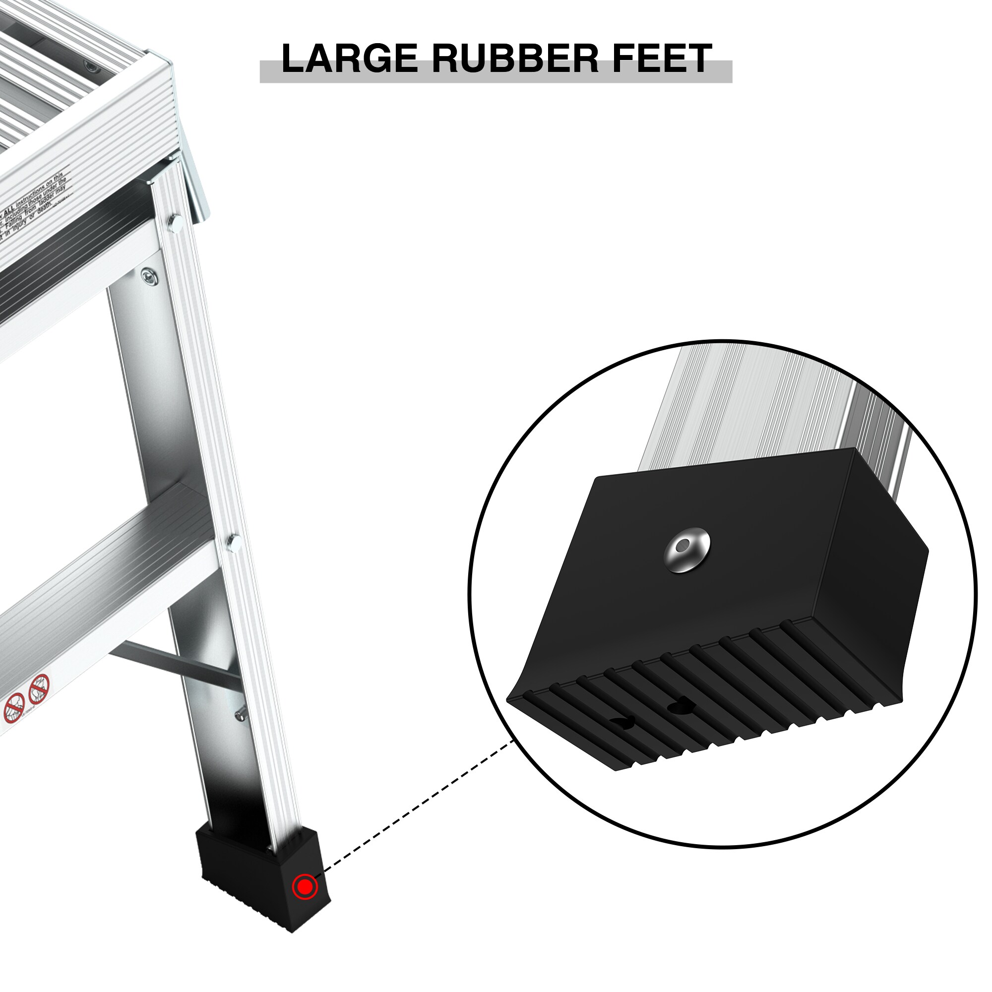 Taburete Plegable de Aluminio Plateado con Capacidad de 225 libras Wellfor JV-HGY-10097CF