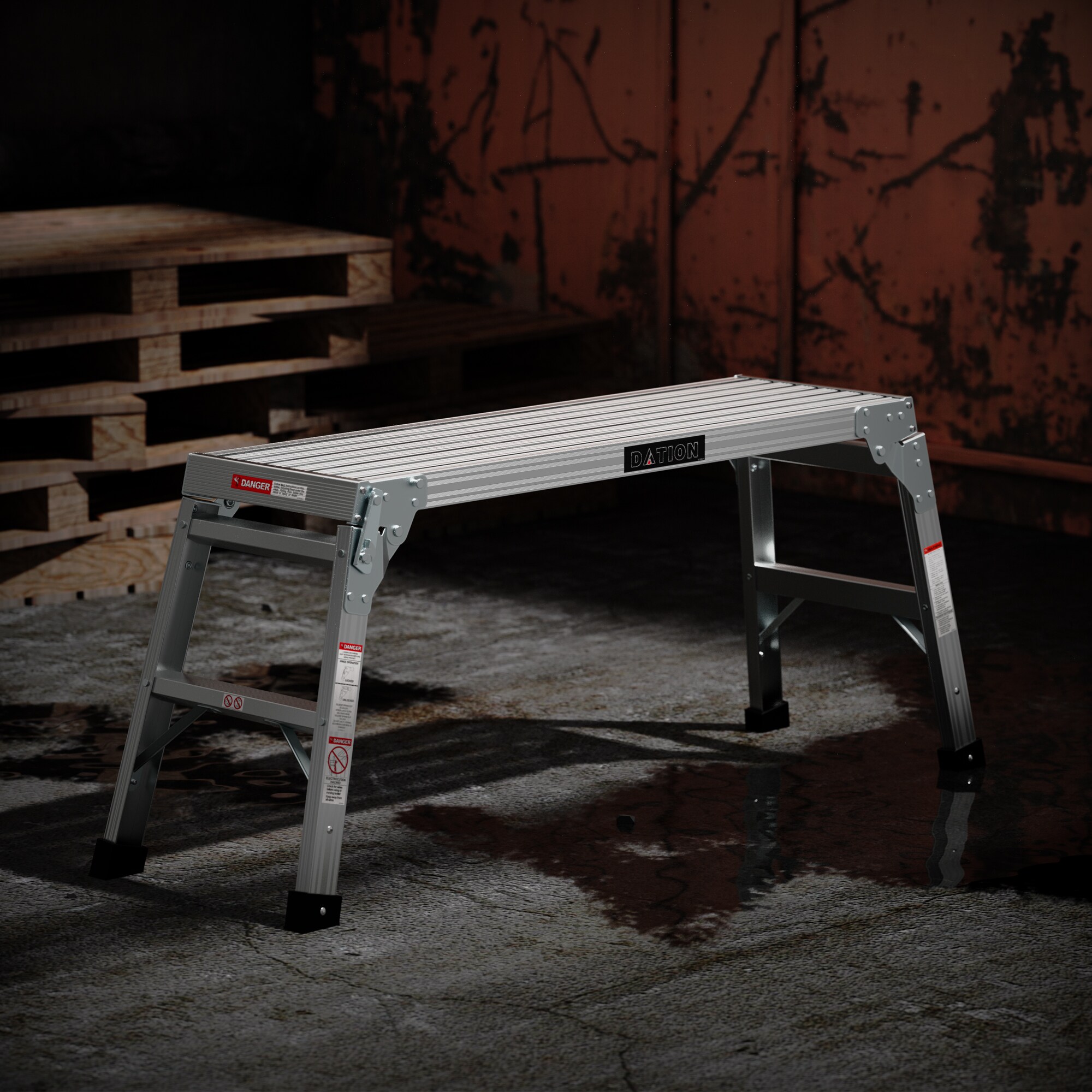 Taburete Plegable de Aluminio Plateado con Capacidad de 225 libras Wellfor JV-HGY-10097CF