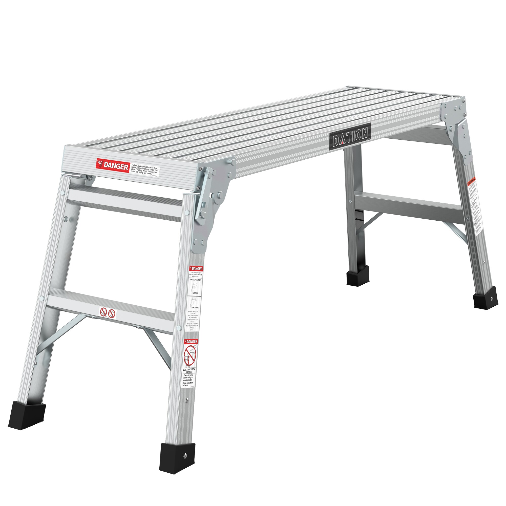 Taburete Plegable de Aluminio Plateado con Capacidad de 225 libras Wellfor JV-HGY-10097CF
